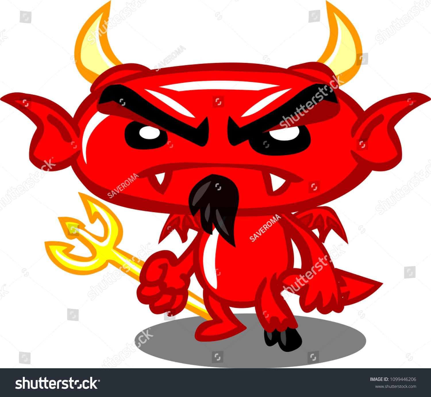 Funny Devil Vector Cartoon Stock Vector (Royalty Free) 1099446206 ...