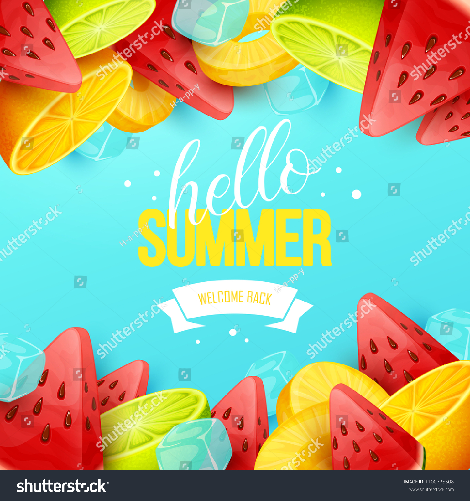 Summer Background Fruits Vector Illustration Stock Vector (Royalty Free ...