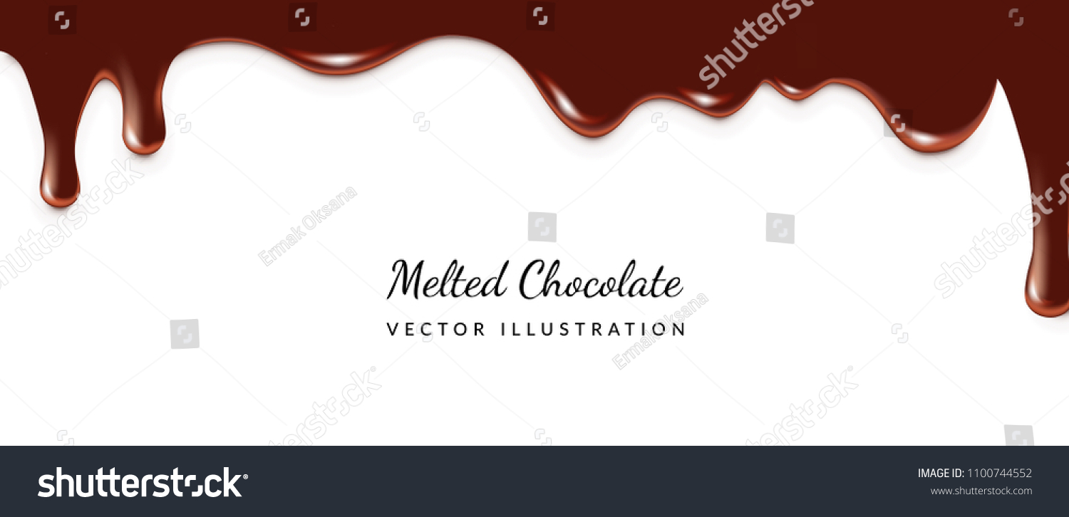 Dripping Melted Chocolates Isoalted Realistic D Stock Vector Royalty Free