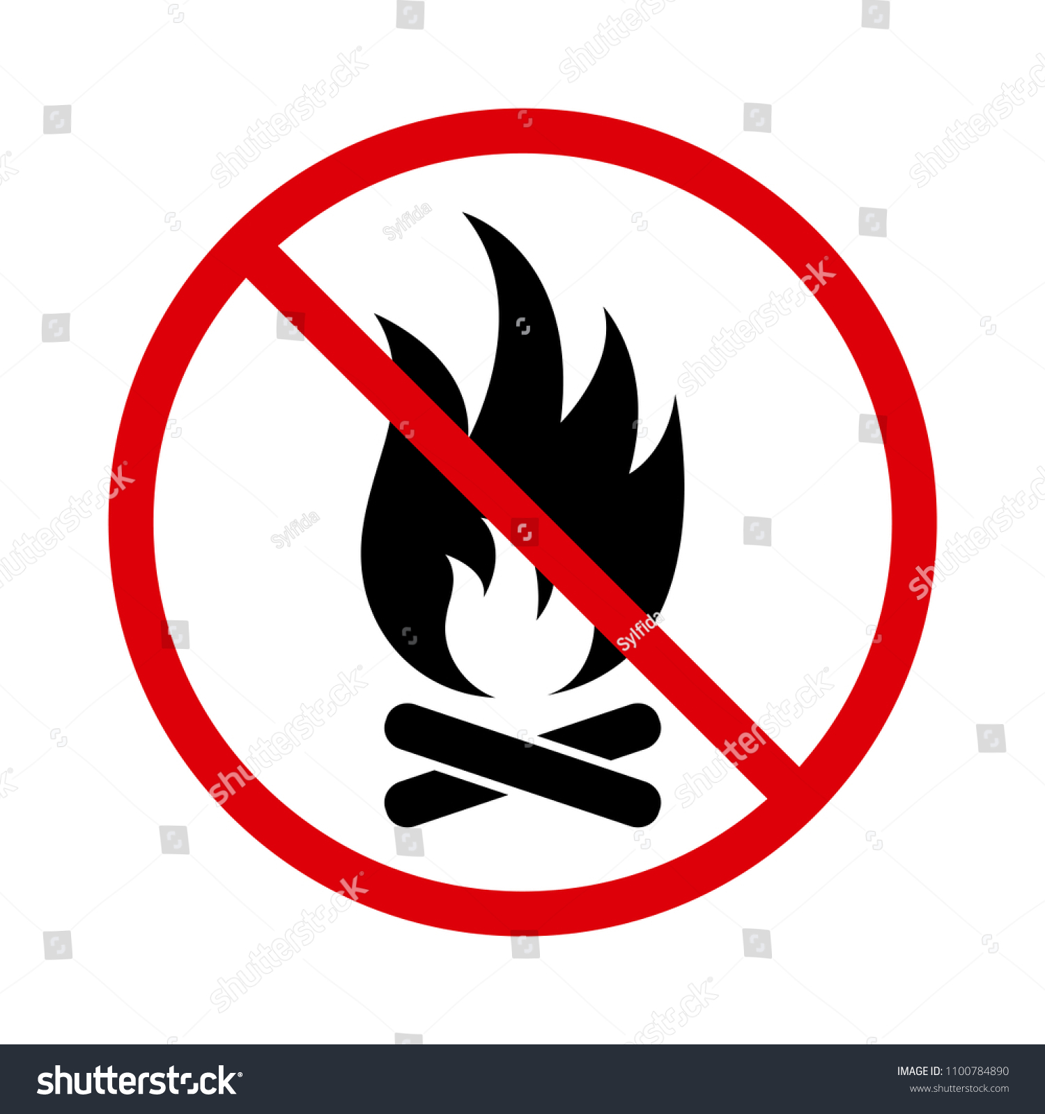 No Fire Sign Icon Vector Illustration Stock Vector (Royalty Free ...