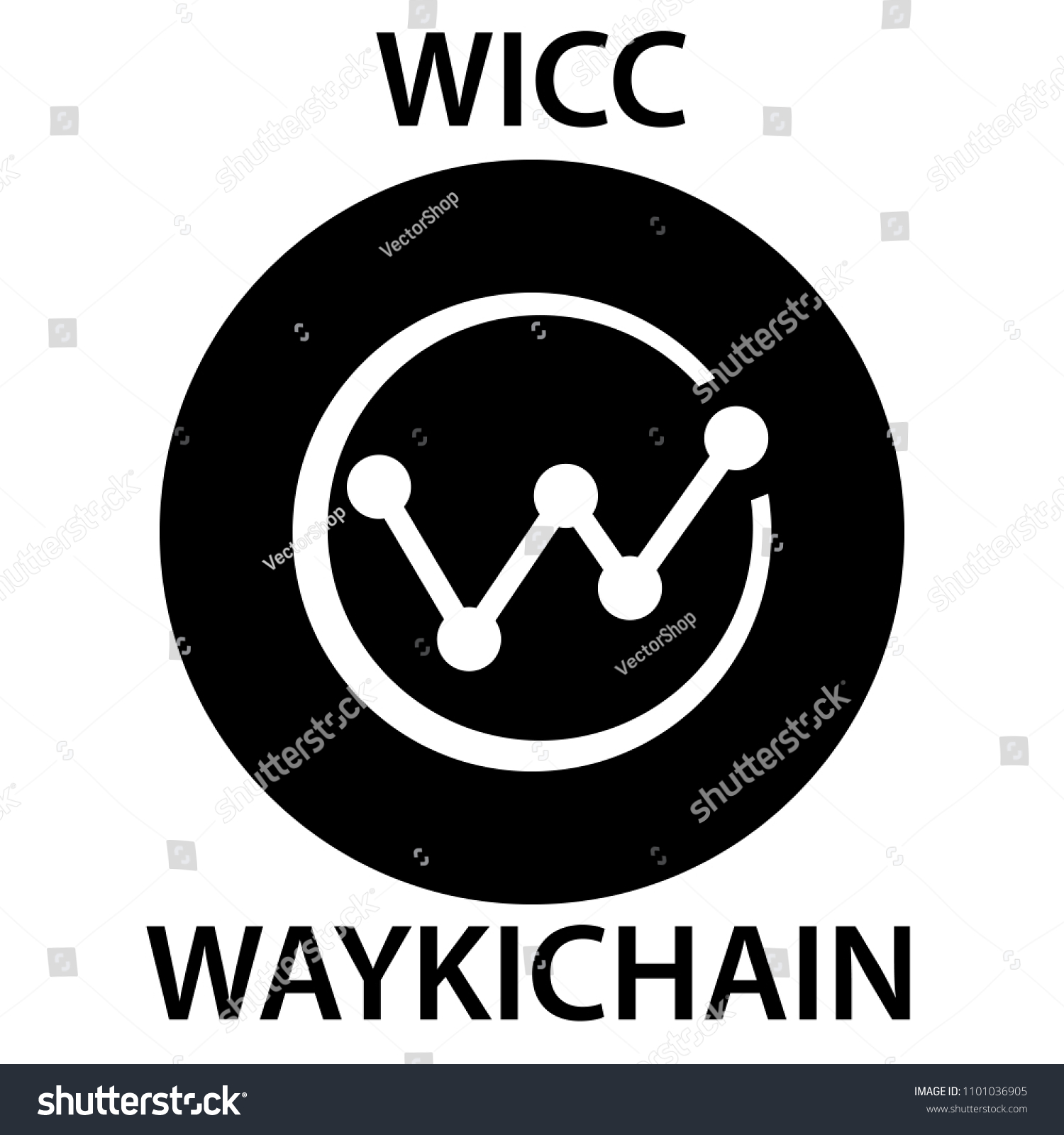 Waykichain Coin Cryptocurrency Blockchain Icon Virtual Stock Vector Royalty Free 1101036905 8262