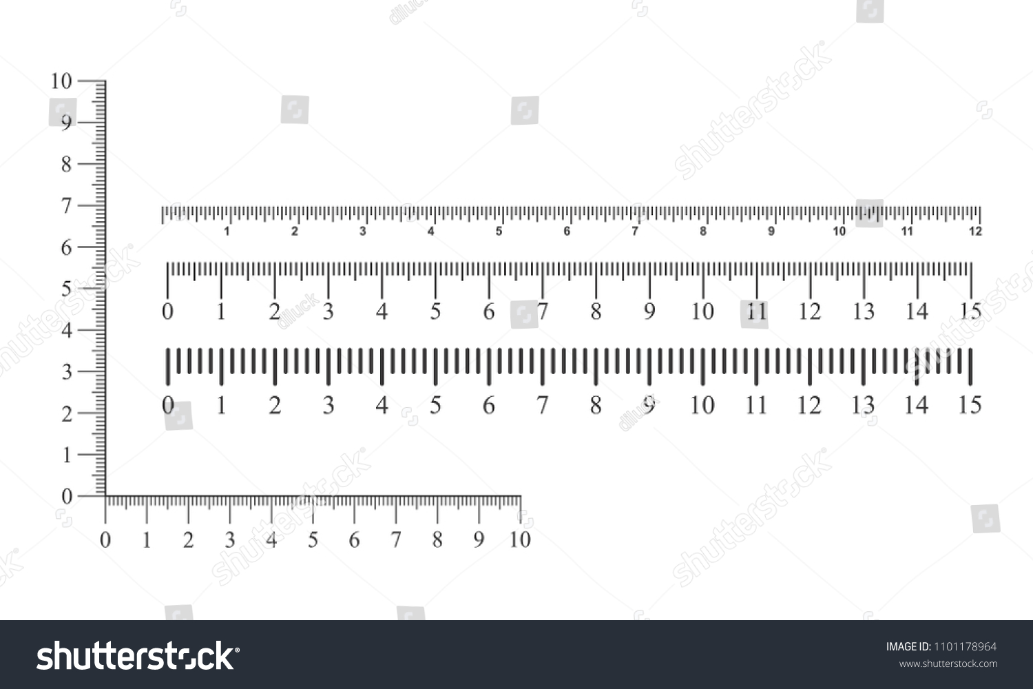 Measuring Scale Numbers Markup Set Rulers Stock Vector (Royalty Free ...