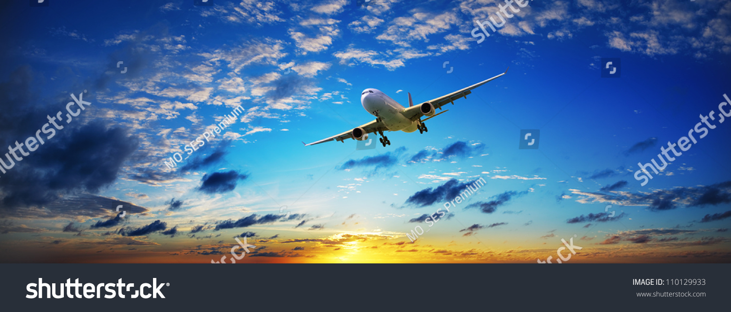 Jet Flight Panoramic Composition High Resolution Stock Photo 110129933 ...