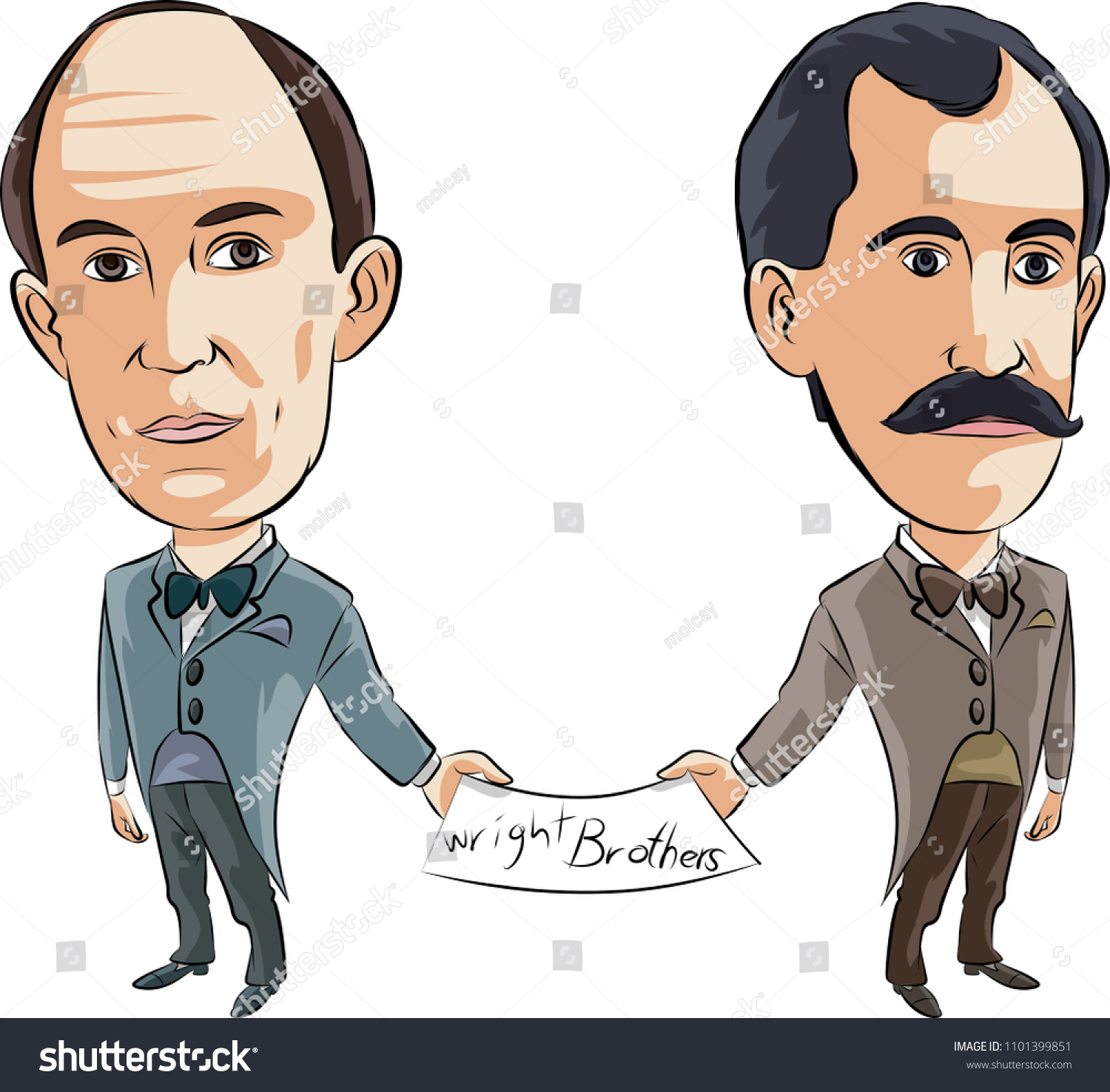 Wright Brothers Orville Wilbur American Brothers Stock Vector (Royalty ...