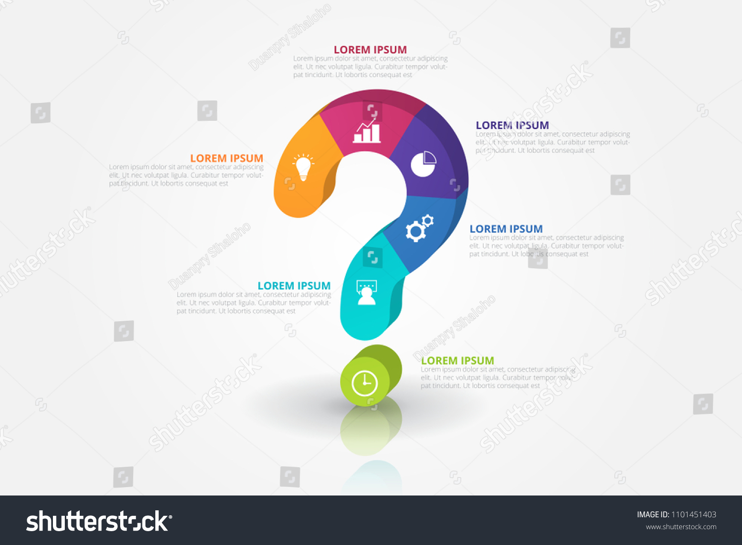 3d Question Mark Infographic Template Business Stock Vector (Royalty ...