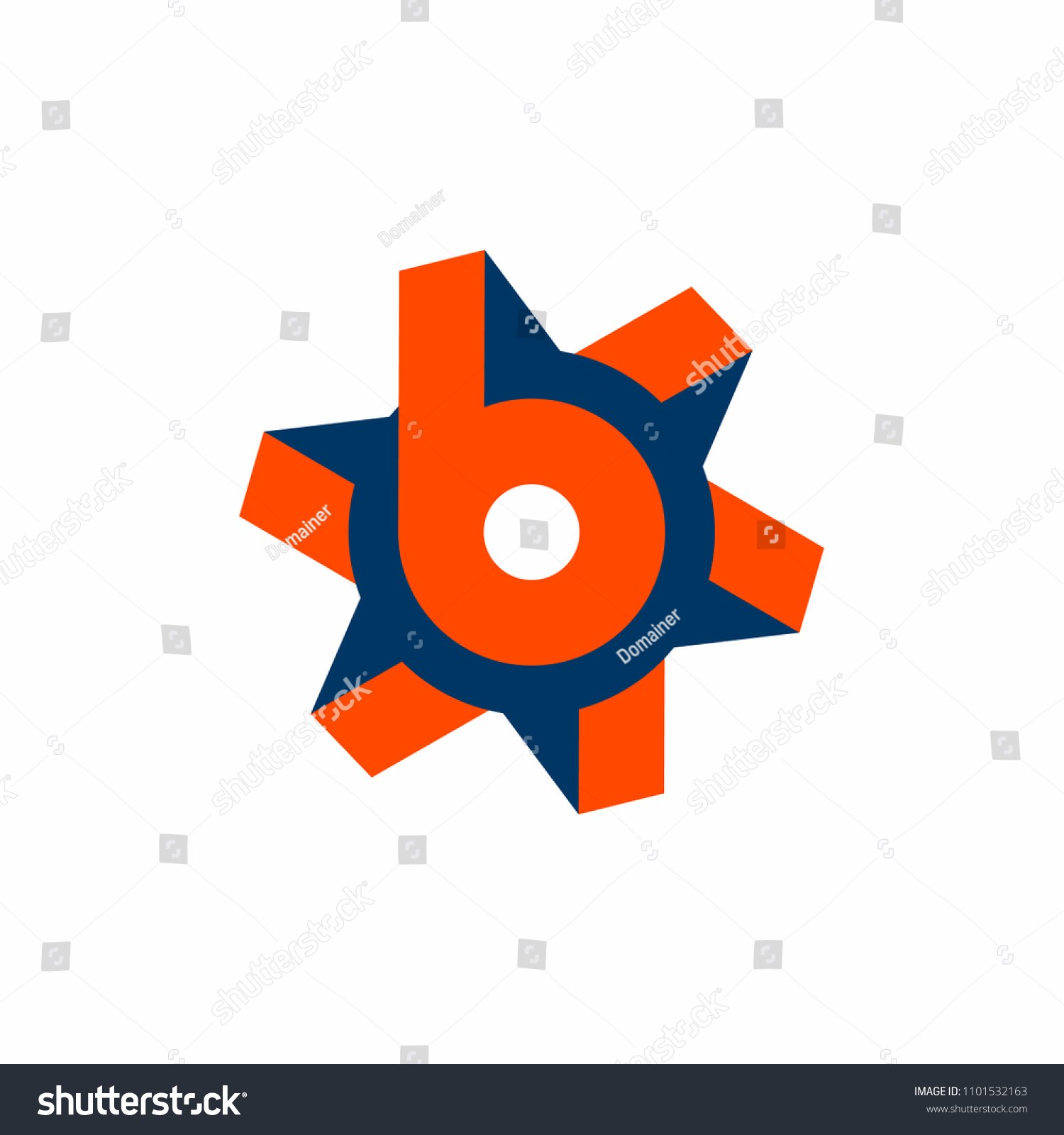 Vector Logo Letter B Gear Stock Vector (Royalty Free) 1101532163 ...