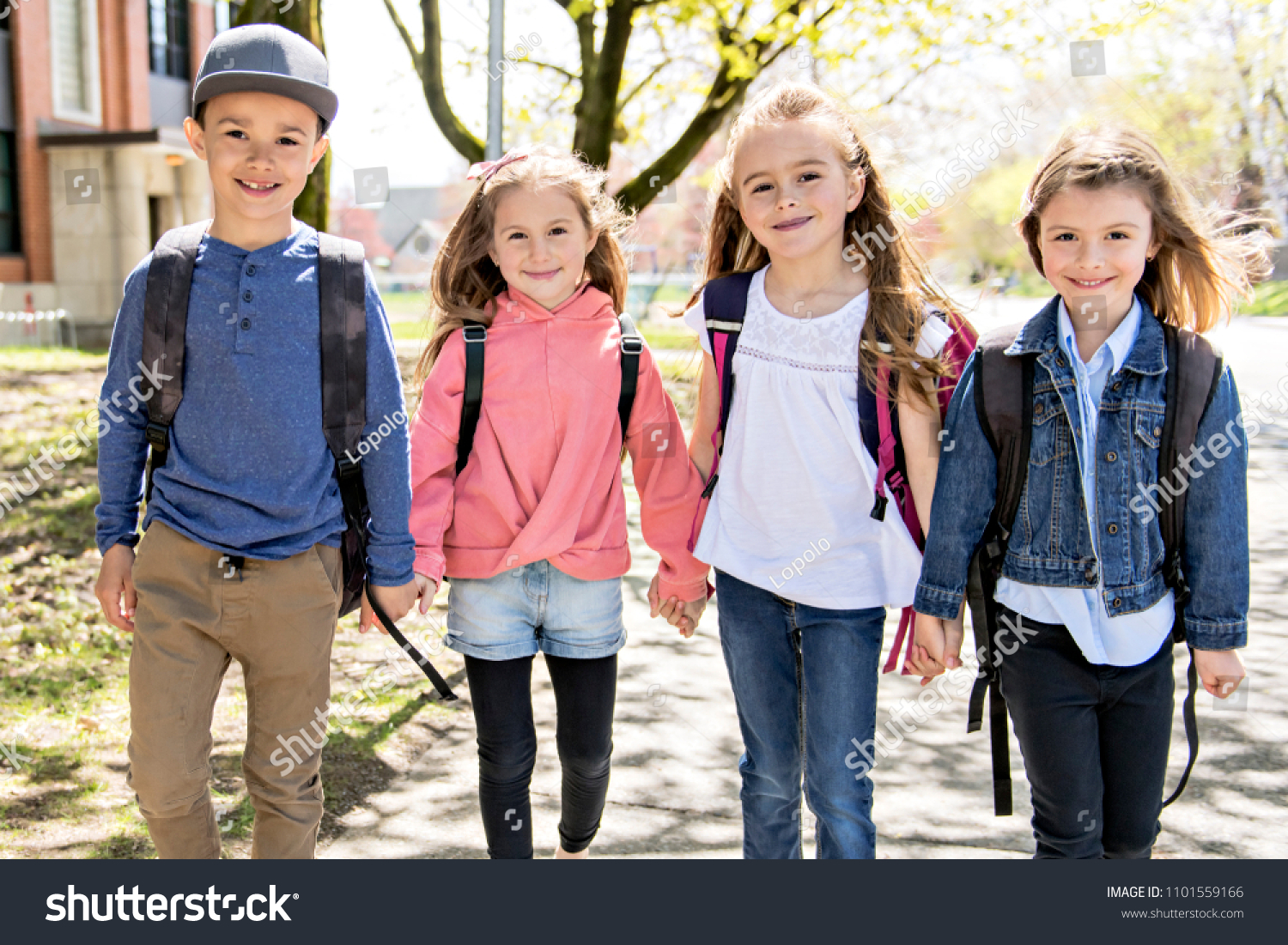 Group Students Outside School Standing Together Stock Photo 1101559166 ...