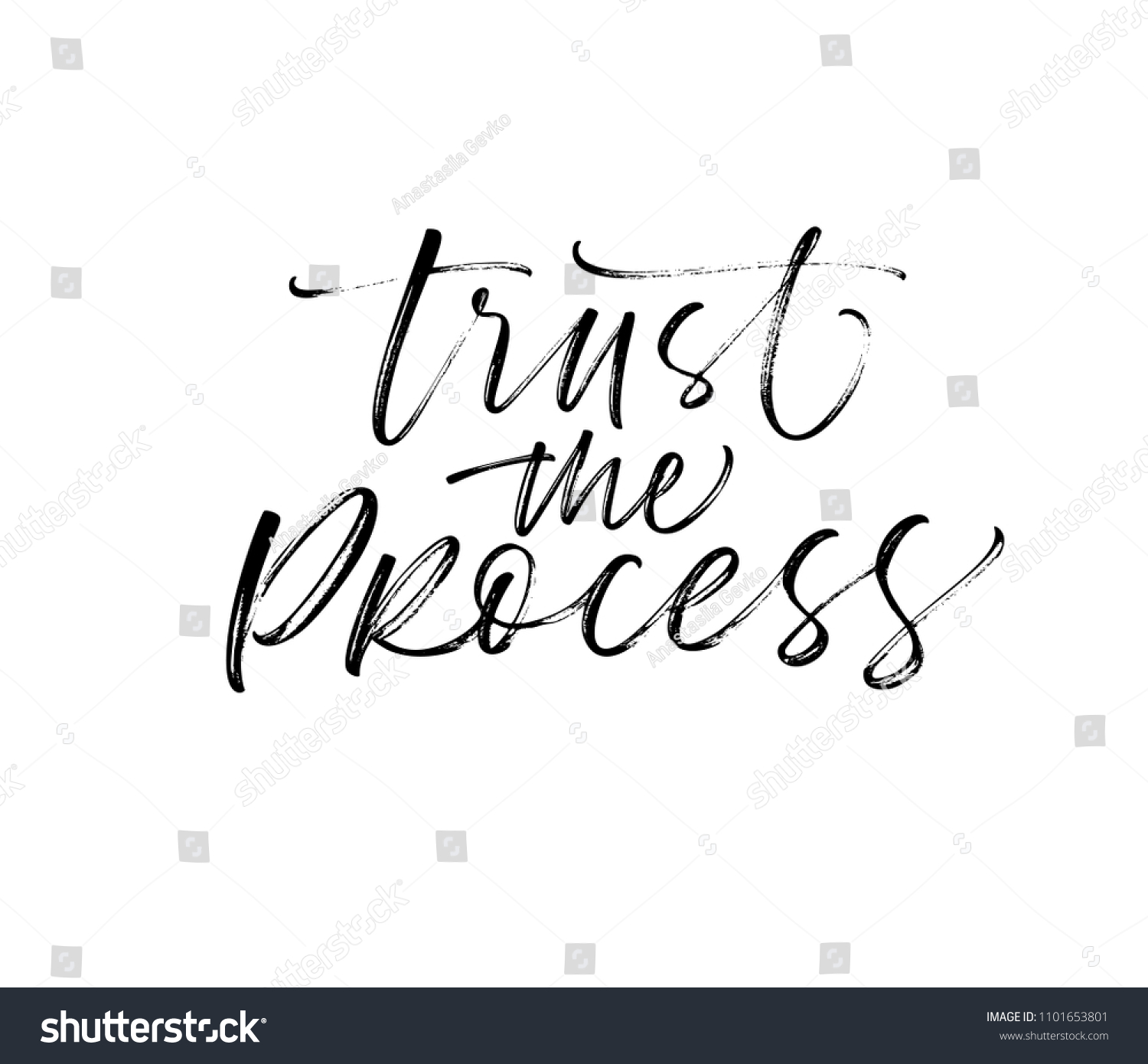 Trust Process Phrase Ink Illustration Modern Stock Vector (Royalty Free ...