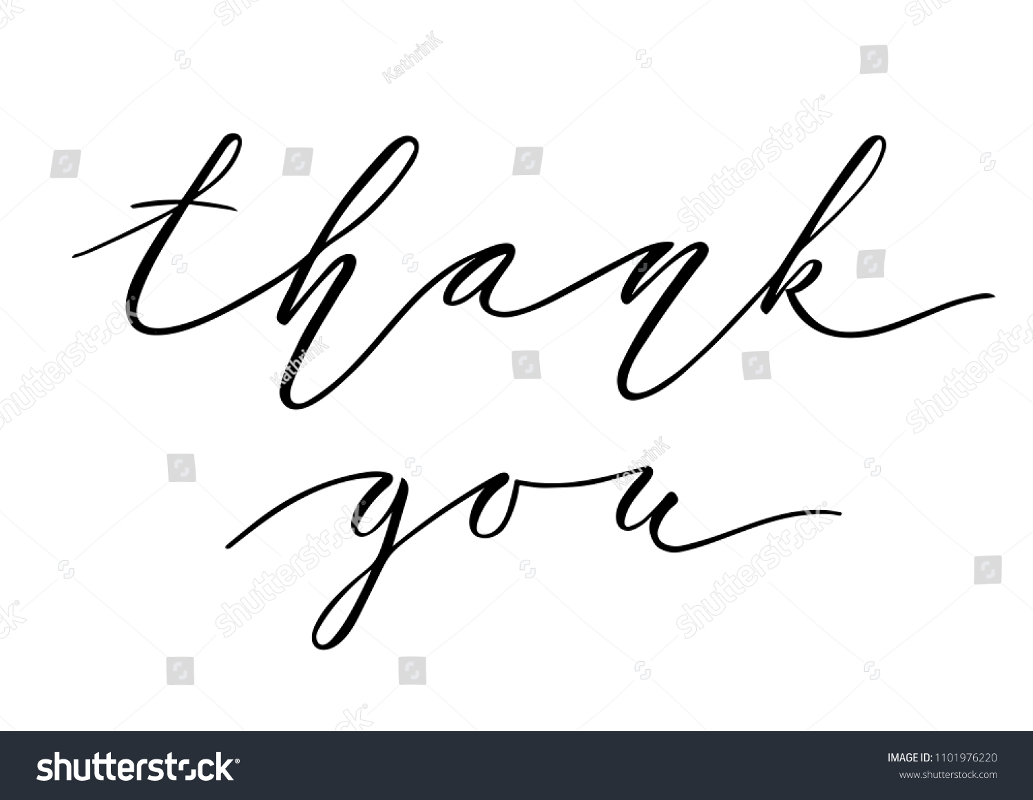 Thank You Inscription Design Modern Handwritten Stock Vector (Royalty ...