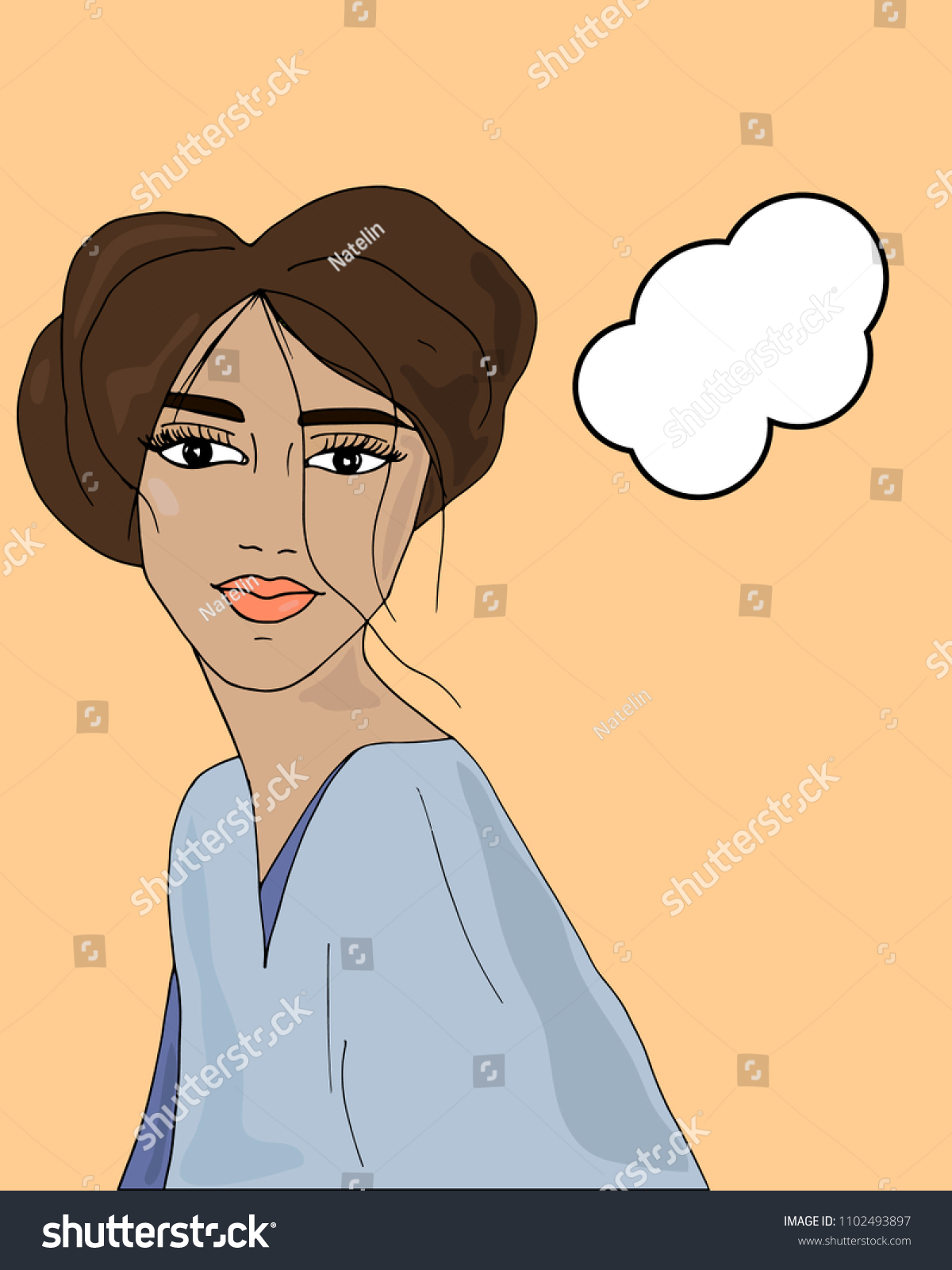 Cute Women Speech Bubble Vector Illustration Stock Vector Royalty Free 1102493897 Shutterstock 