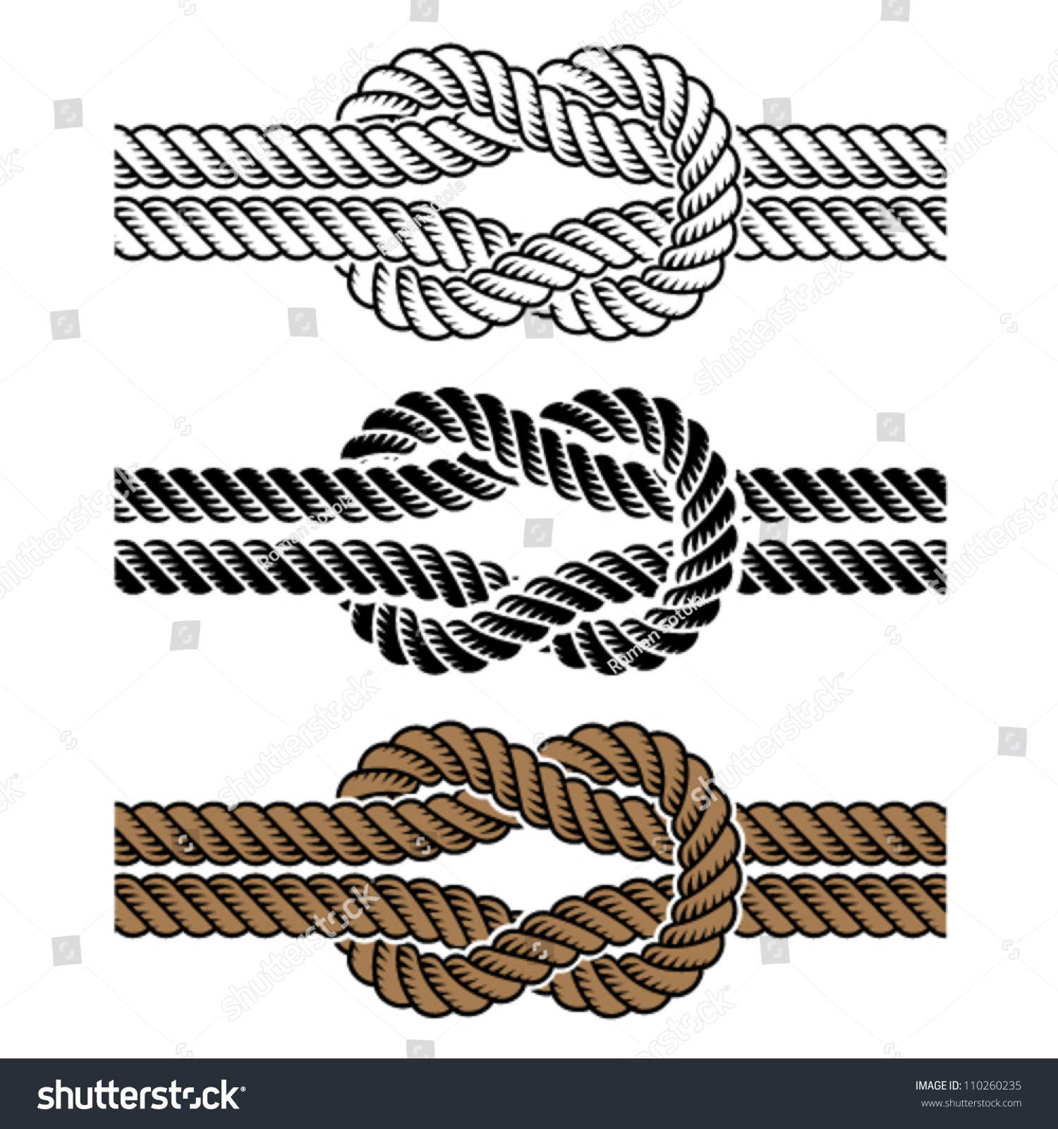 Vector Black Rope Knot Symbols Stock Vector (Royalty Free) 110260235 ...