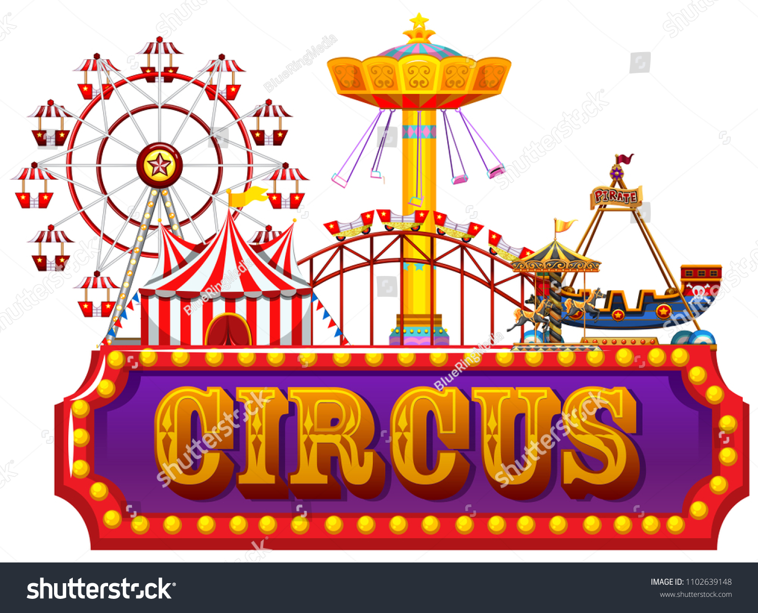 Fun Fair Circus Banner Illustration Stock Vector (Royalty Free ...