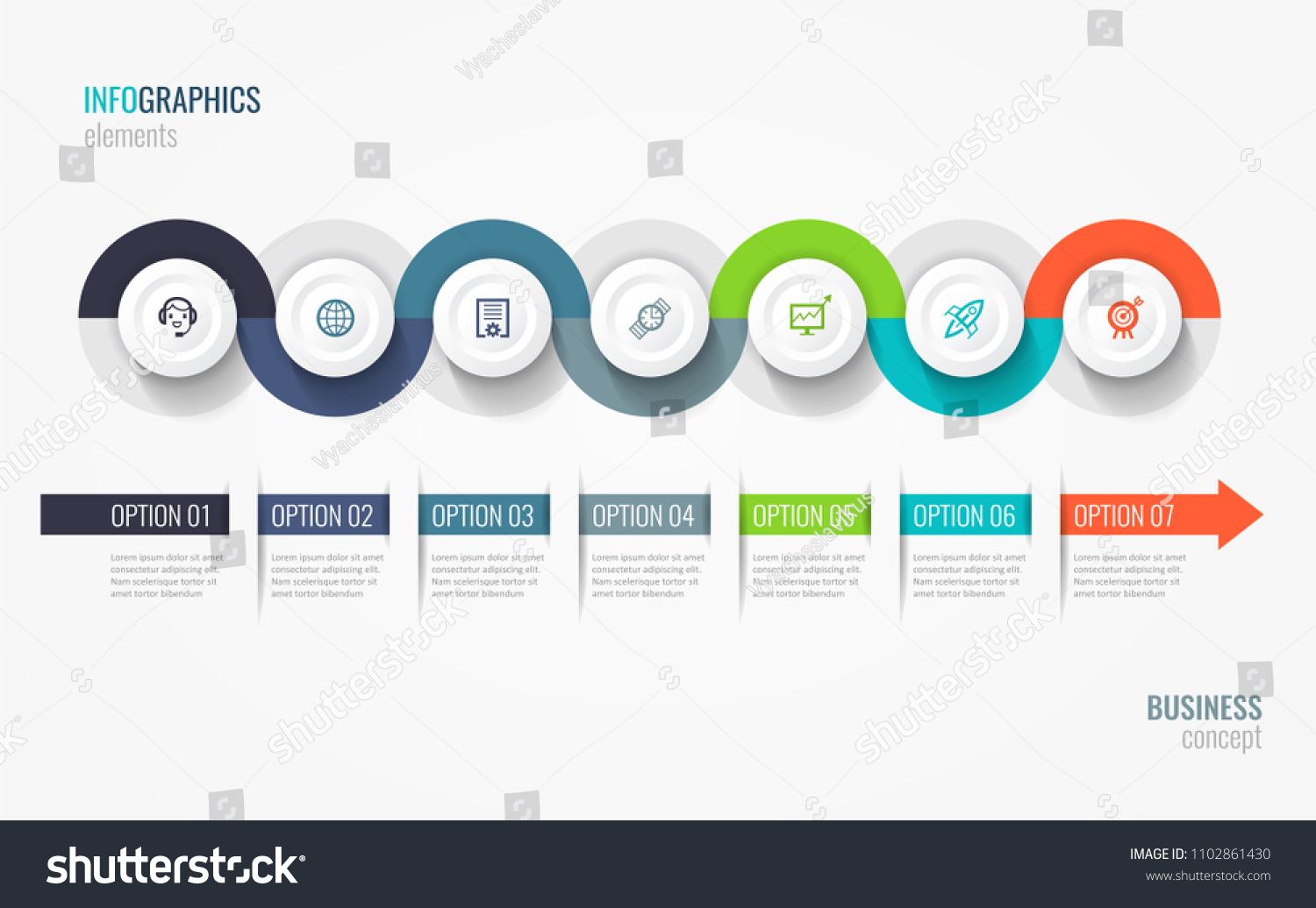 Vector Infographic Label Design Icons 7 Stock Vector (Royalty Free ...