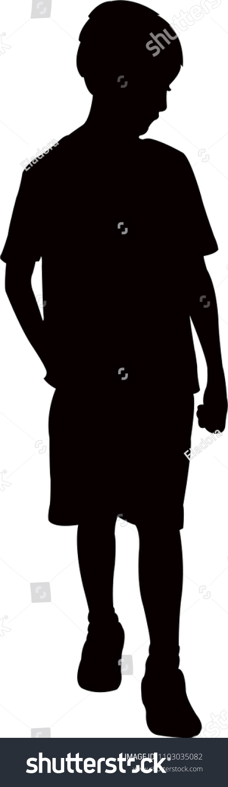 Boy Walking Silhouette Vector Stock Vector (Royalty Free) 1103035082 ...