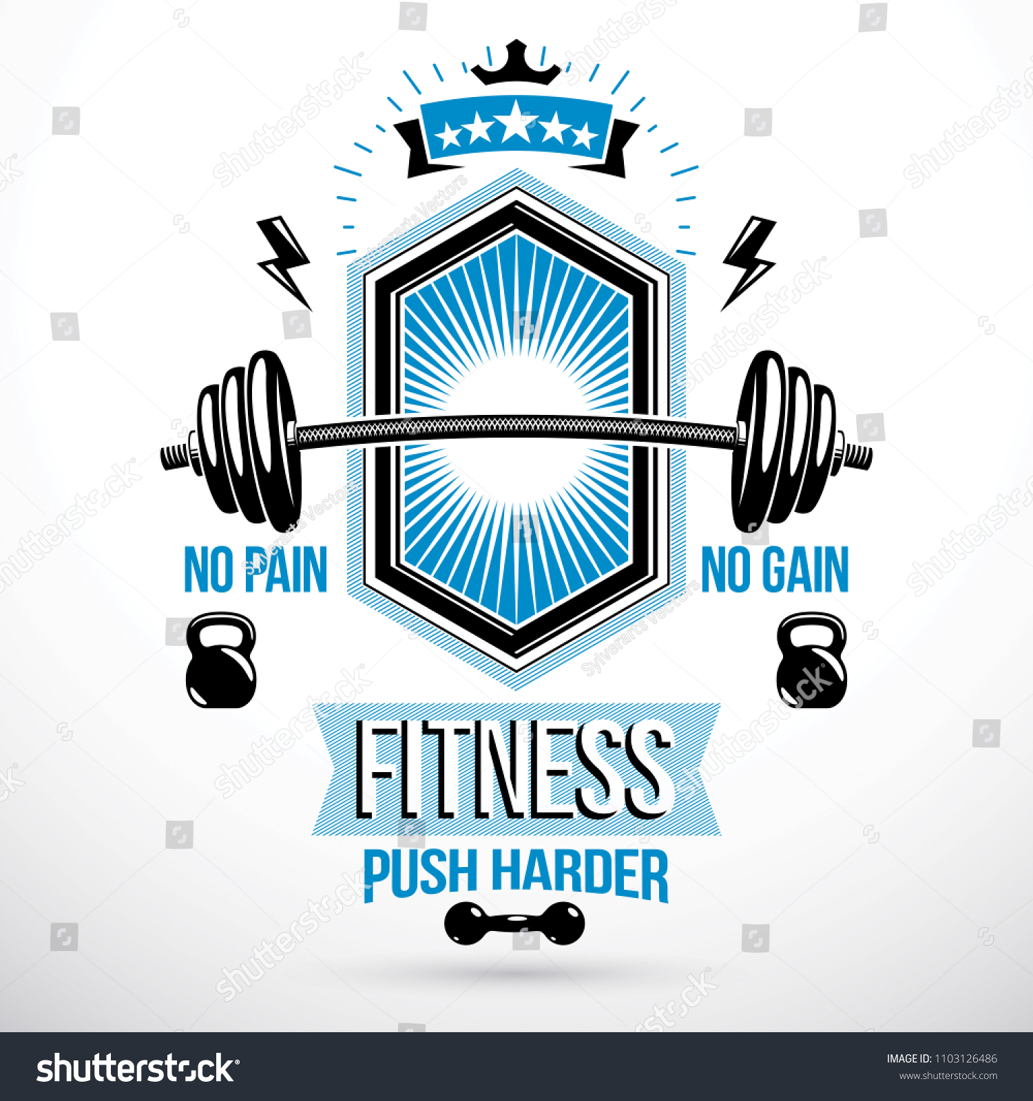 Weightlifting Exercise Room Vector Symbol Barbell Stock Vector (Royalty ...