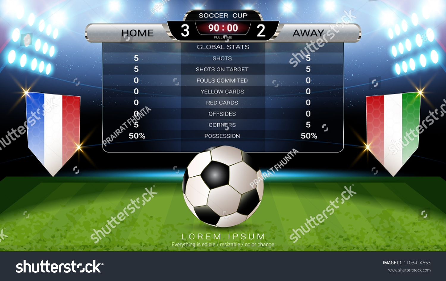 Football Scoreboard Team Vs Team B Stock Vector (Royalty Free ...