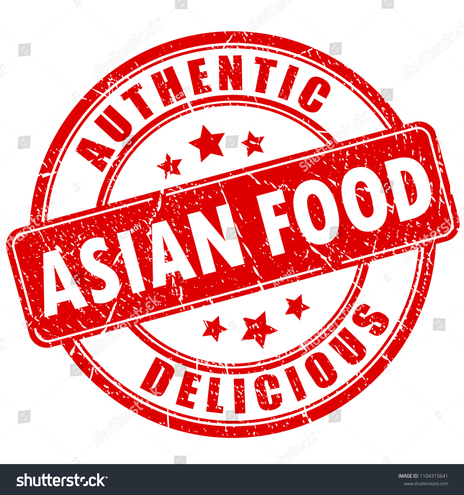 Authentic Delicious Asian Food Vector Stamp Stock Vector (Royalty Free ...