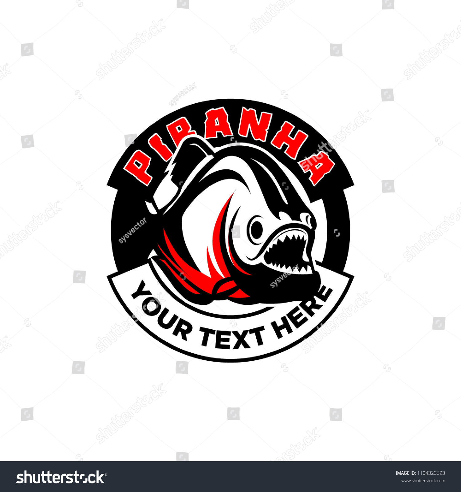 Piranha Logo Icon Vector Tempalte Badge Stock Vector (Royalty Free ...