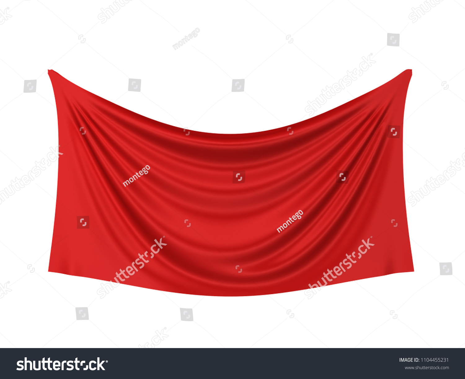 Blank Cloth Banner 3d Illustration Isolated Stock Illustration ...