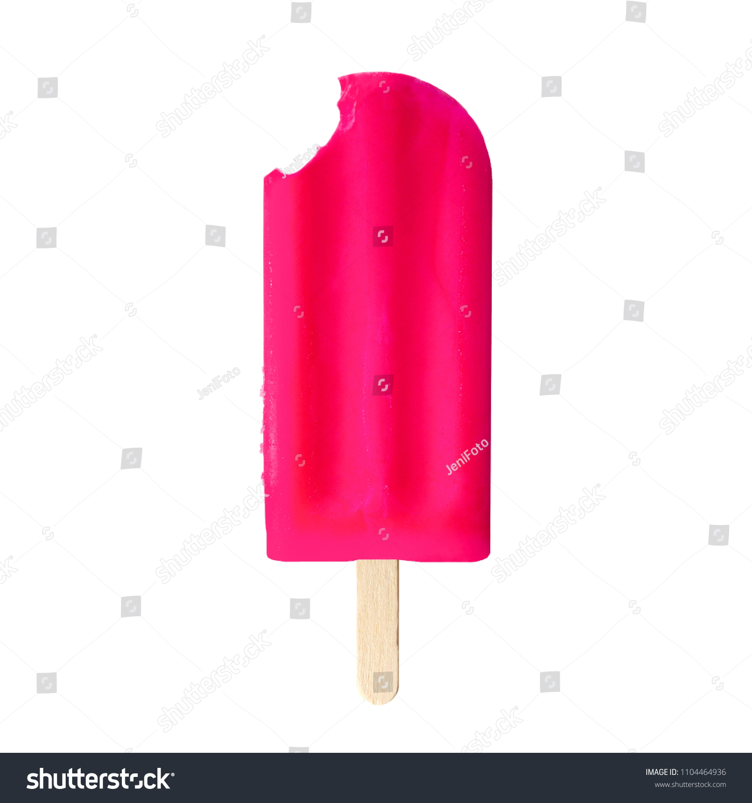 Single Pink Popsicle Bite Removed Isolated Stock Photo 1104464936 ...