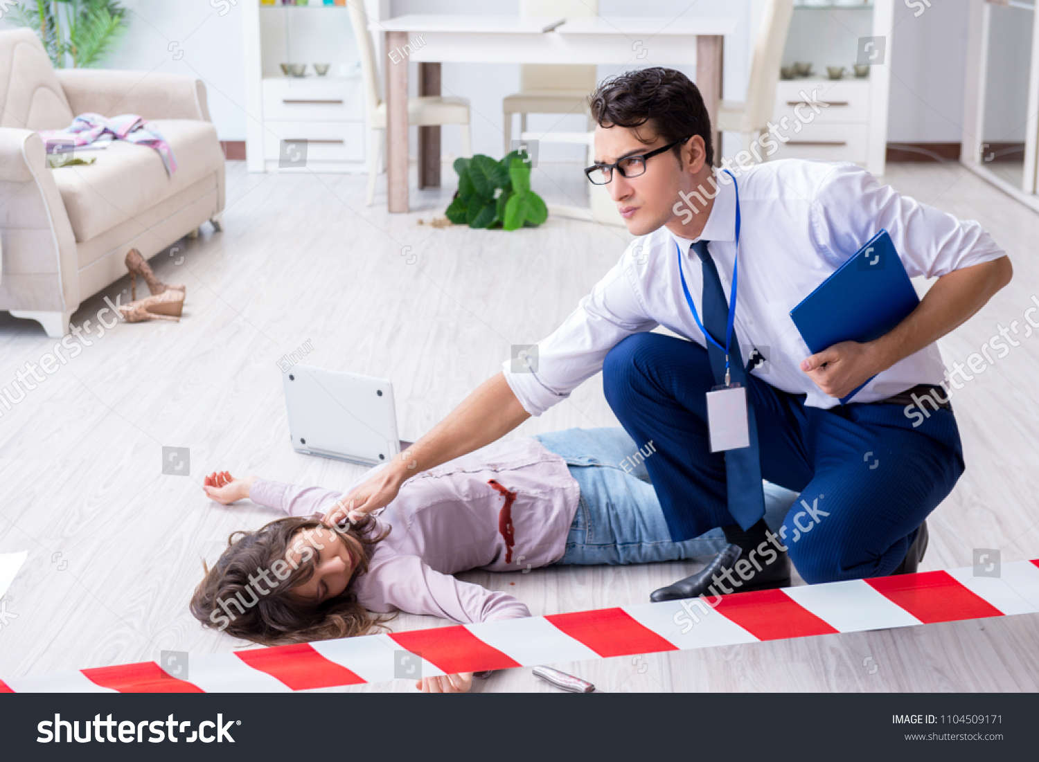 Forensic Investigator Crime Scene Investigating Woman Stock Photo ...