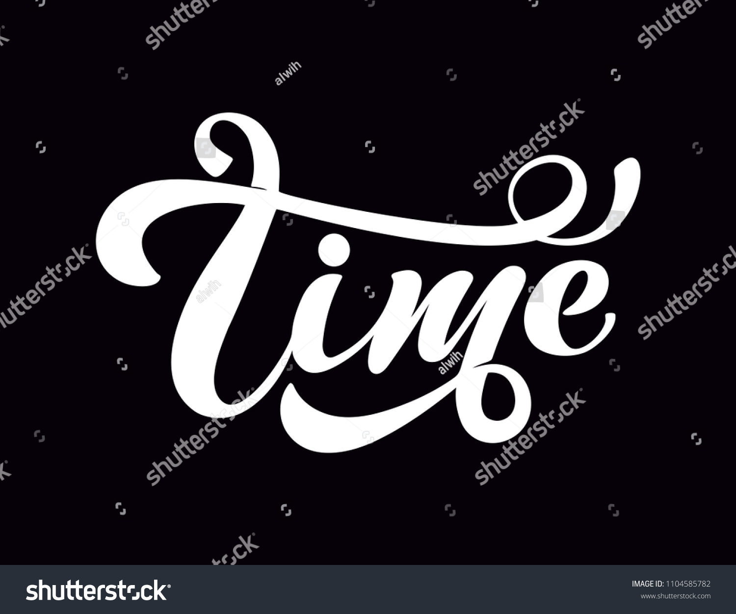 Time Modern Brush Calligraphy Hand Drawn Stock Vector (Royalty Free ...