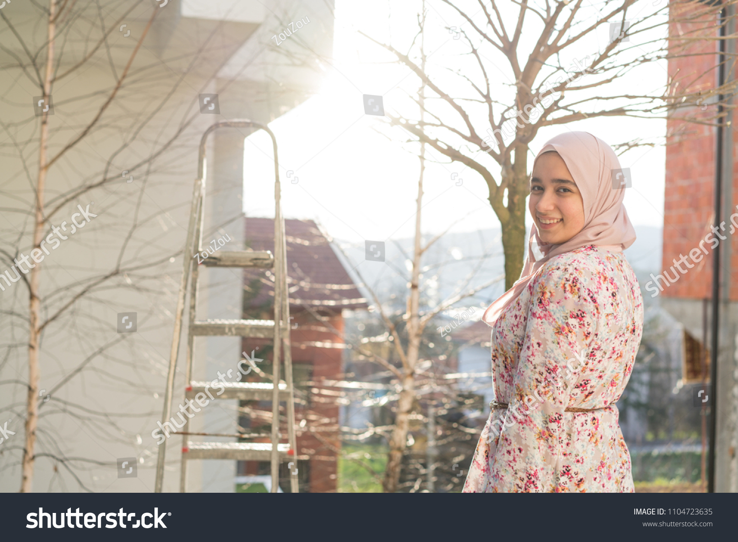 Muslim Girl Standing Stock Photo 1104723635 | Shutterstock