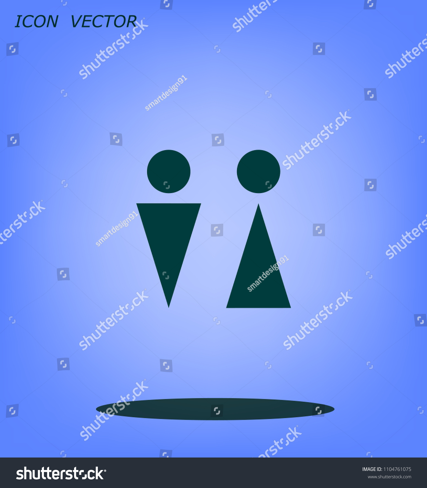 Toilet Male Female Vector Icon Stock Vector (Royalty Free) 1104761075 ...