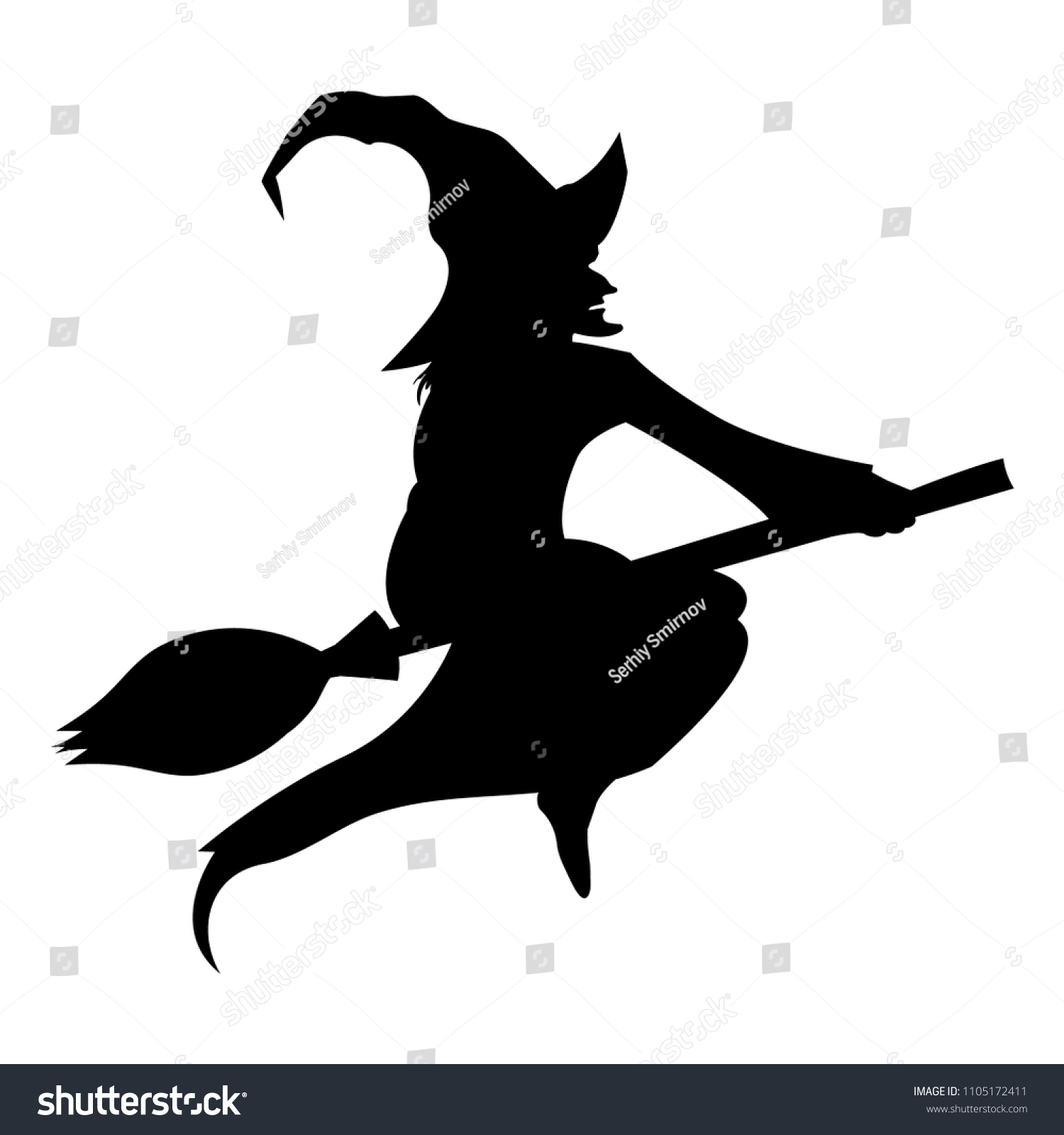 Vector Illustration Flying Witch Icon Stock Vector Royalty Free 1105172411 Shutterstock 2732