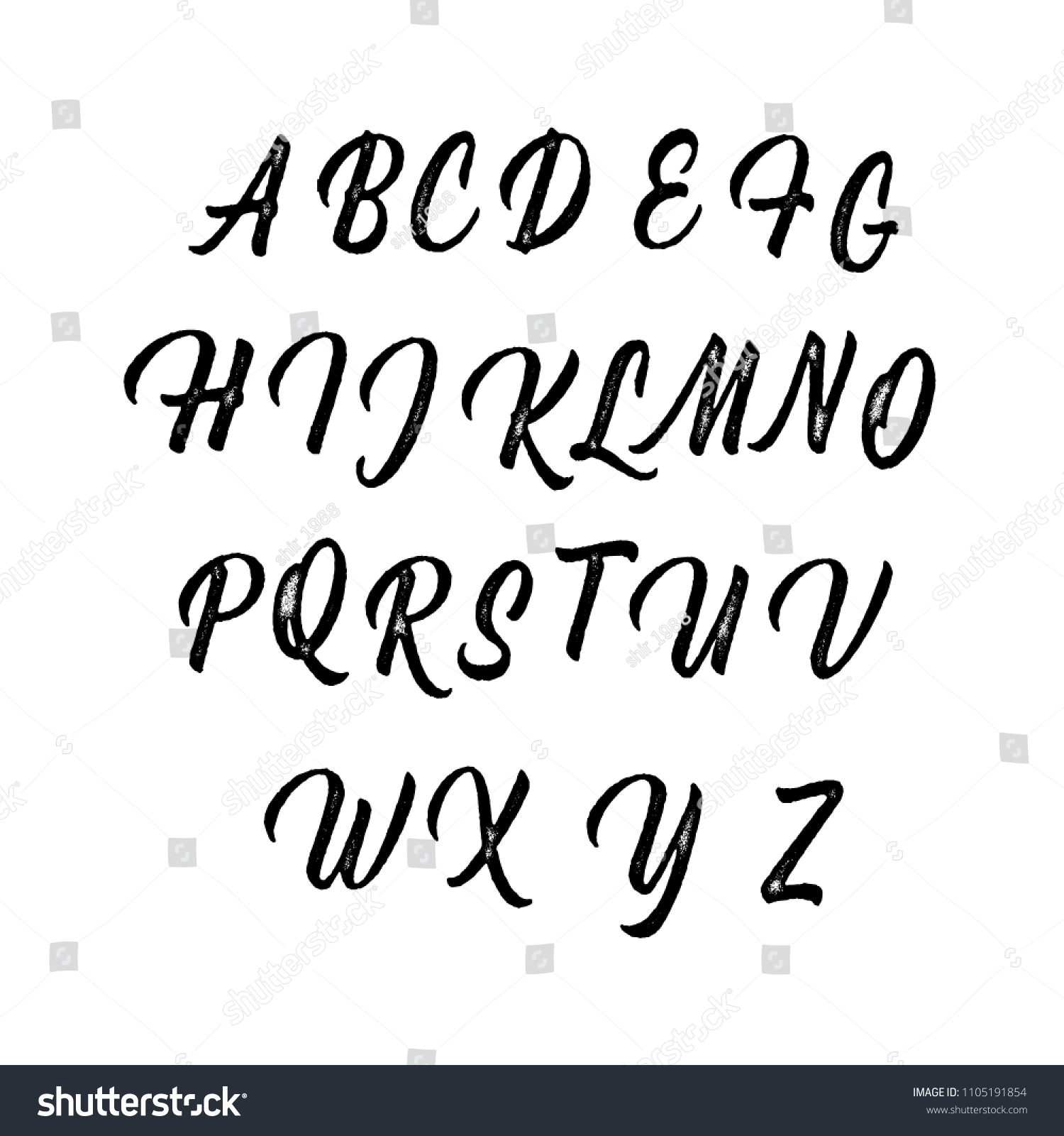 Signs Alphabet Calligraphic Font On White Stock Vector (Royalty Free ...