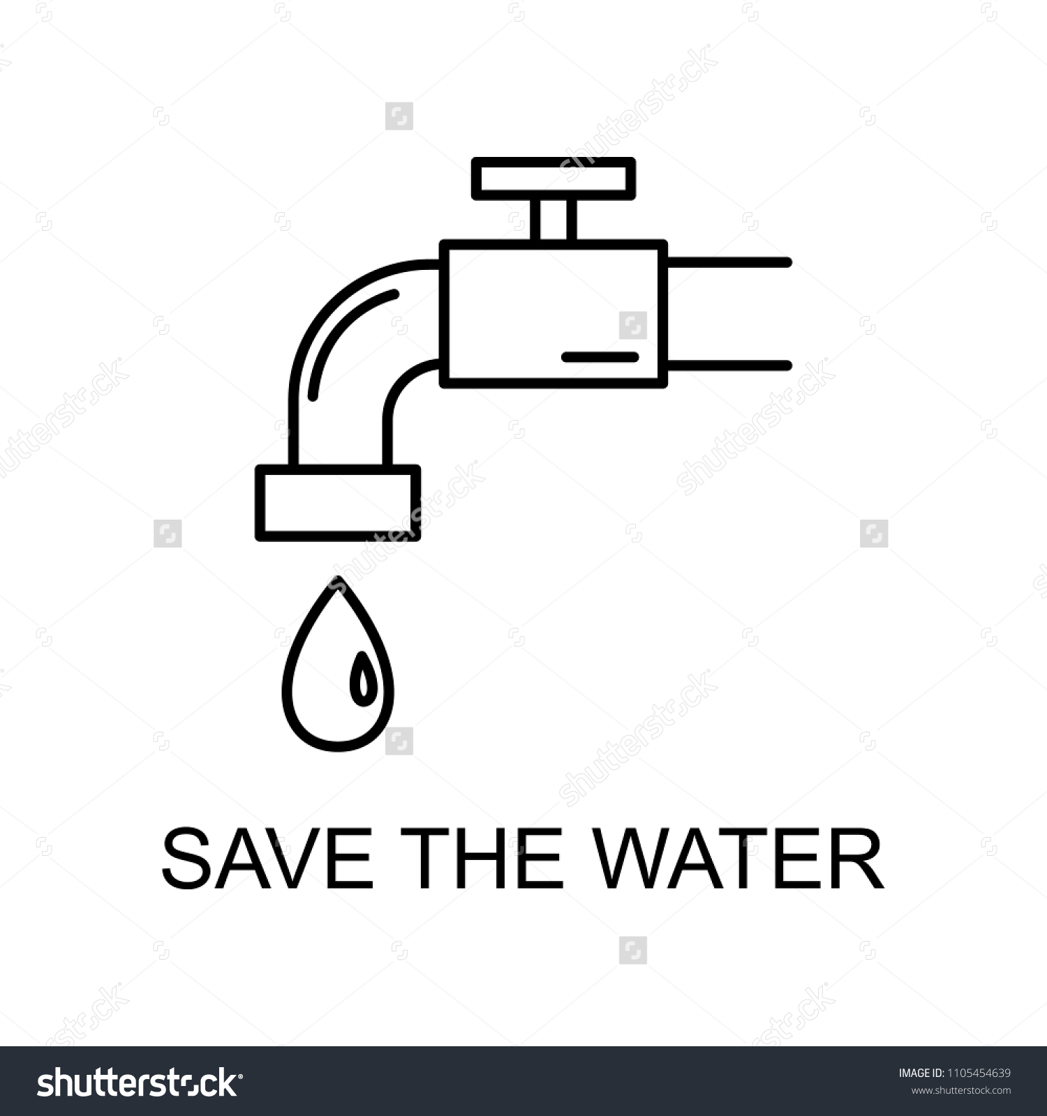 Save Water Outline Icon Element Enviroment Stock Vector (Royalty Free ...