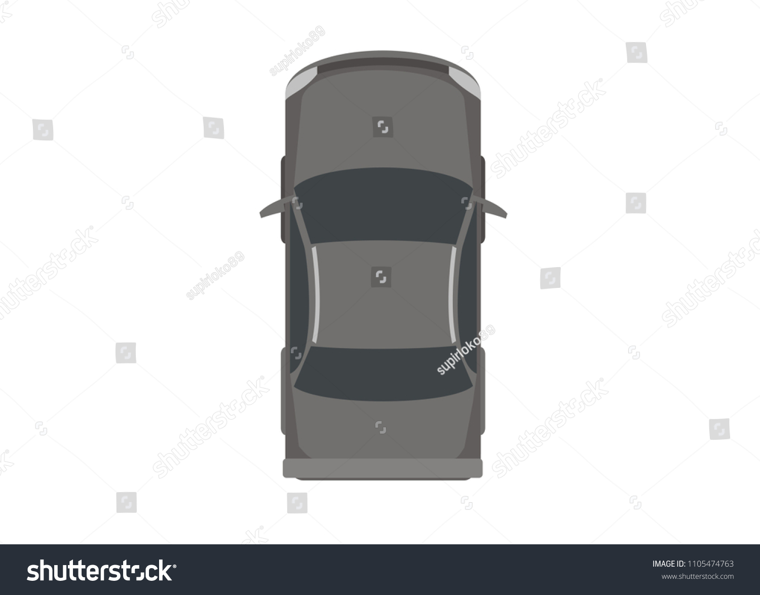 Car Top View Simple Illustration Stock Vector (Royalty Free) 1105474763 ...