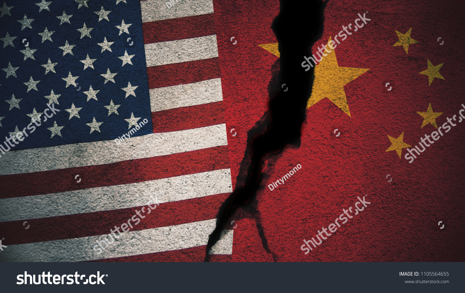 United States Vs China Flags On Stock Illustration 1105564655 United States Vs China Flags On Stock Illustration 1105564655