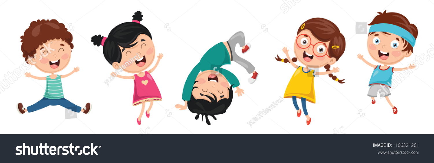 Vector Illustration Kids Playing Stock Vector (Royalty Free) 1106321261 ...