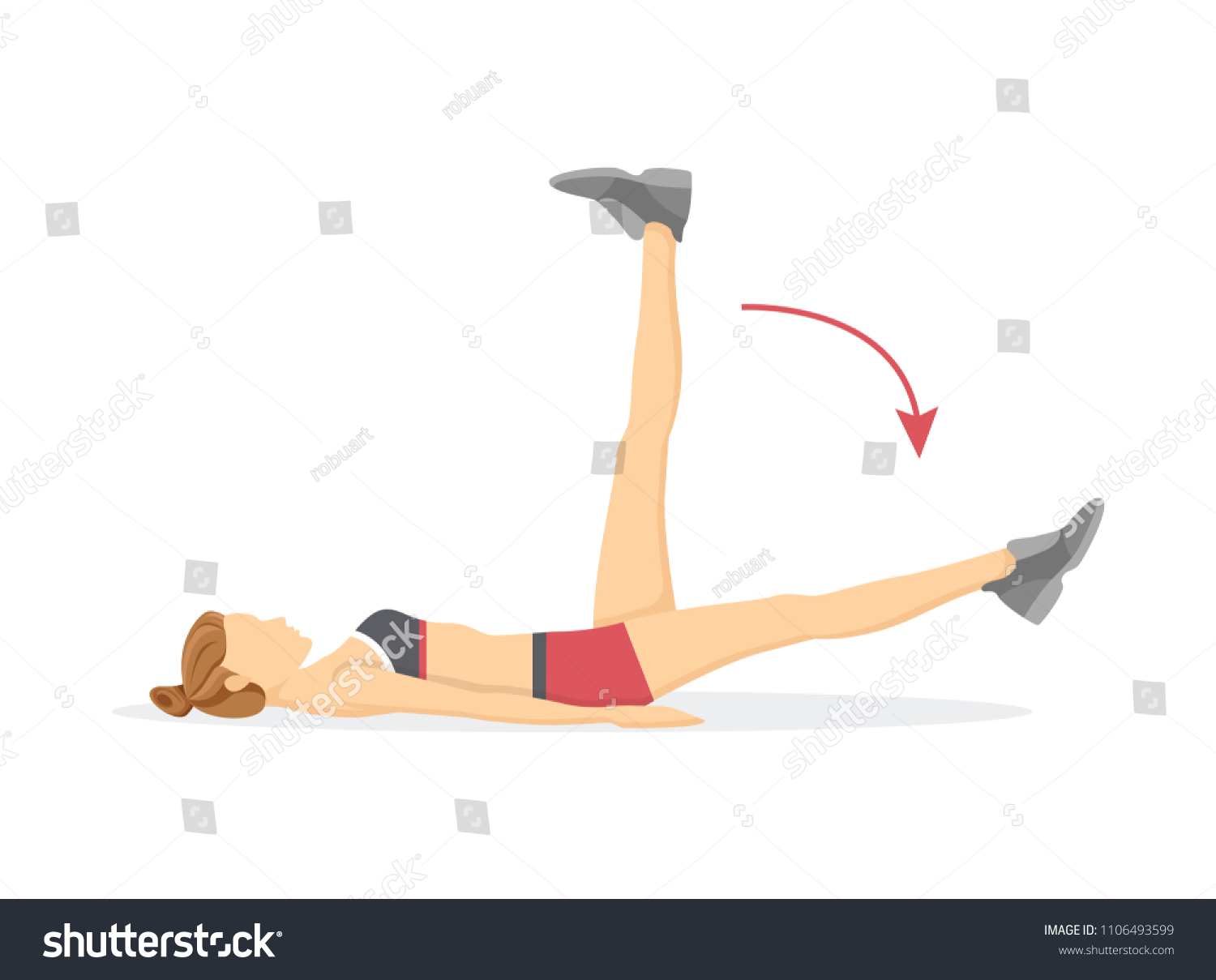 Flutter Kicks Tabata Exercise Instruction Direction Stock Vector ...