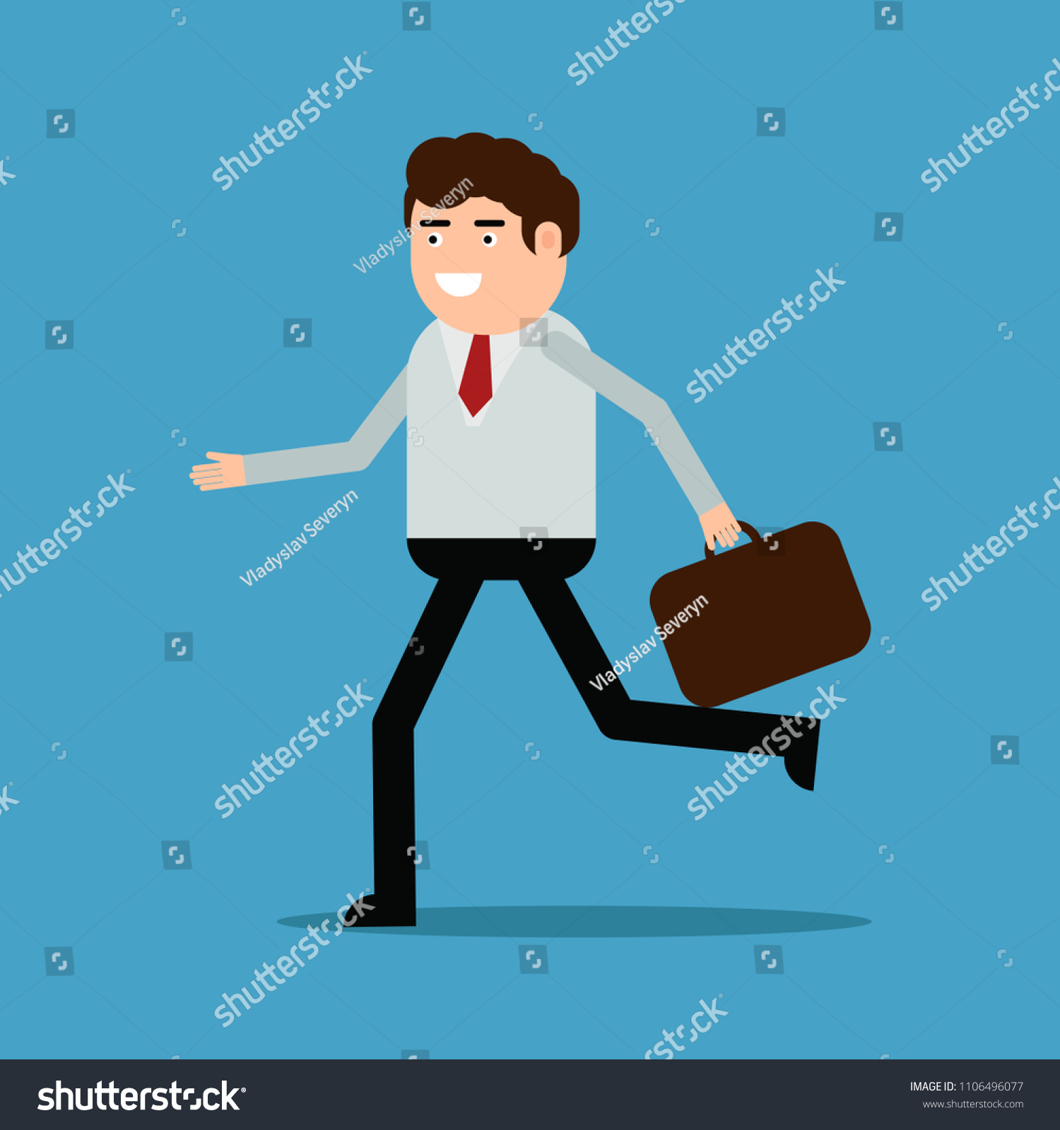 Businessman Running Diplomat Vector Illustration On Stock Vector ...