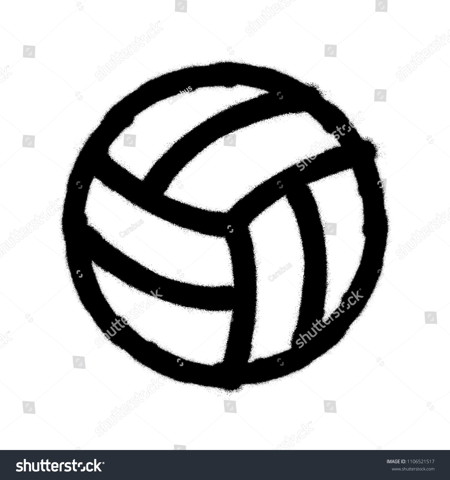 Sprayed Volleyball Icon Graffiti Overspray Black Stock Vector (Royalty ...