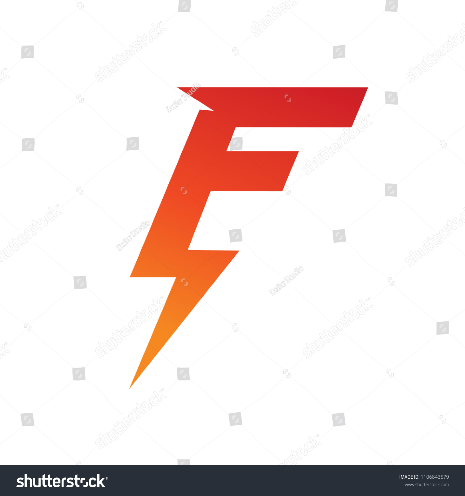 Letter F Thunder Logo Template Stock Vector (Royalty Free) 1106843579 ...