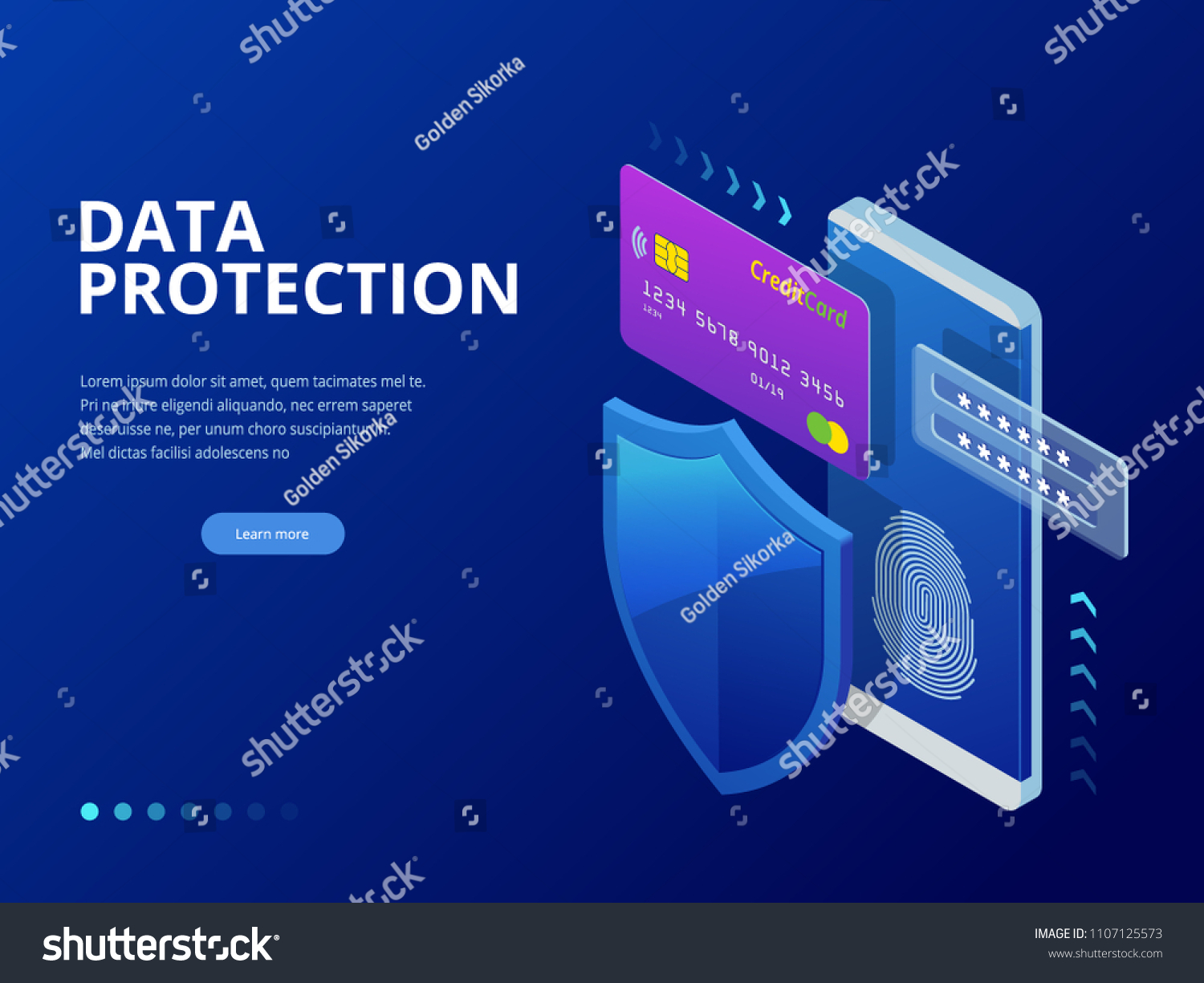 Isometric Personal Data Protection Web Banner Stock Vector (Royalty ...