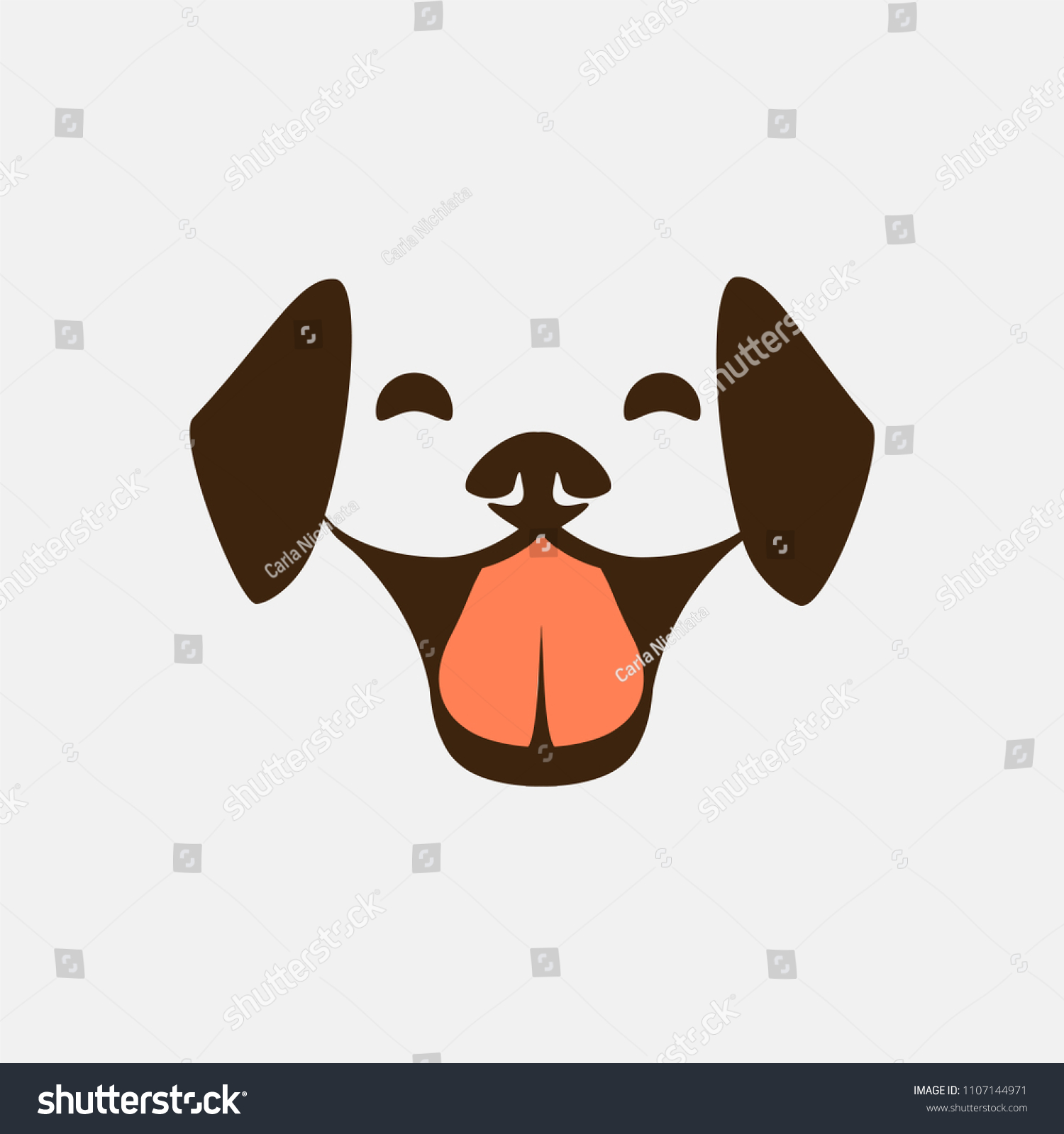 Smiling Dog Face Logo Icon Vector Stock Vector (Royalty Free ...