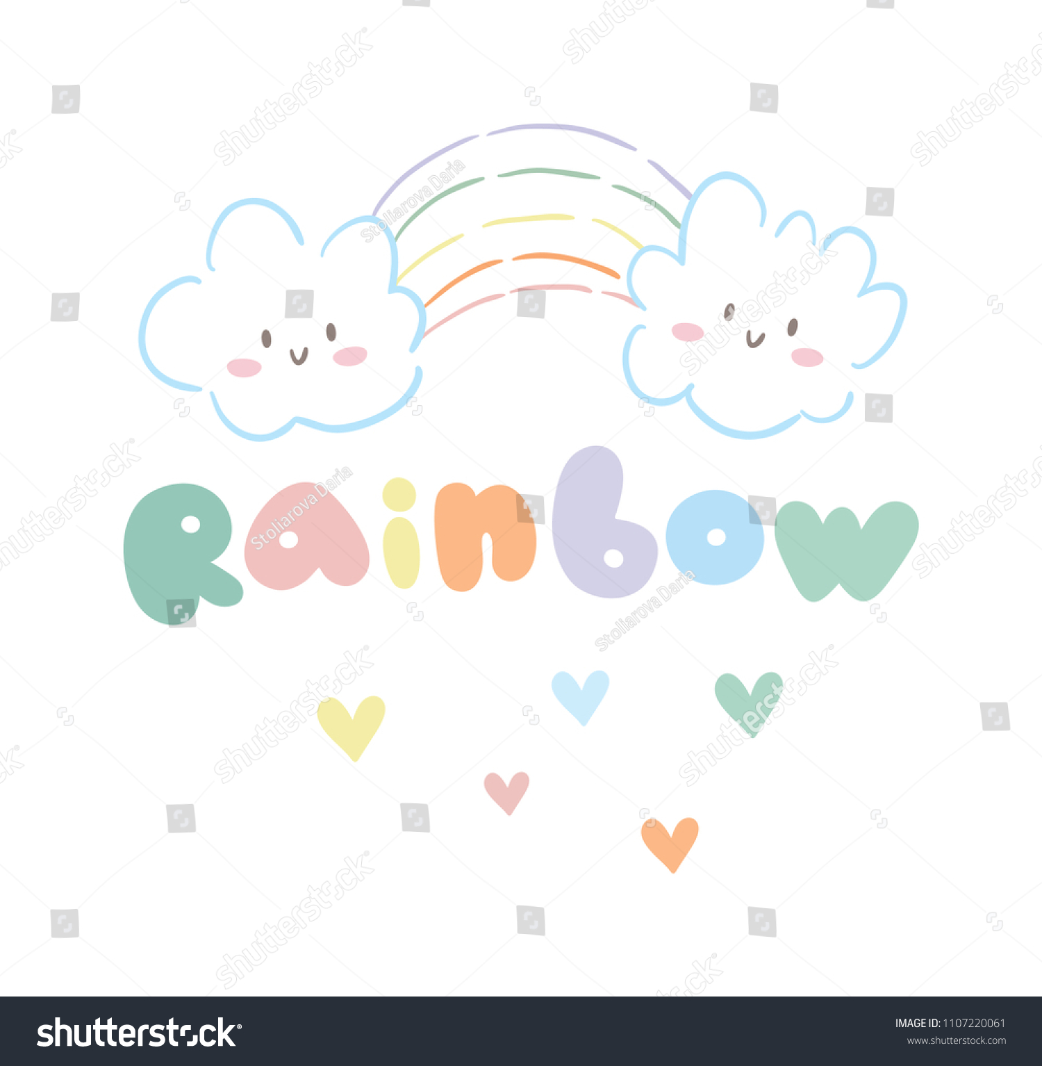 Cute Sweet Rainbow Kids Logos Stock Vector (Royalty Free) 1107220061 ...