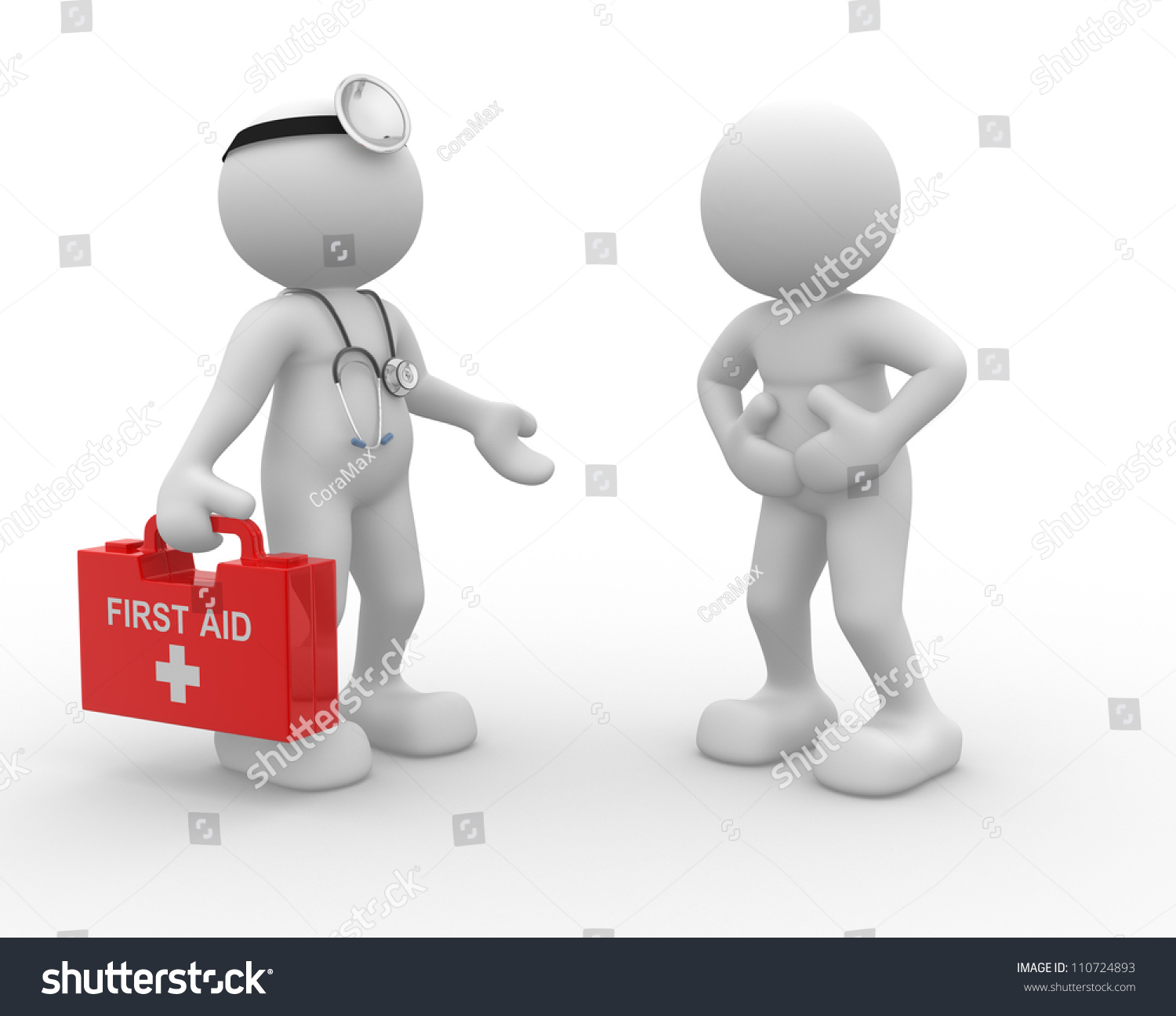 3d People Man Person Stethoscope Doctor Stock Illustration 110724893 ...