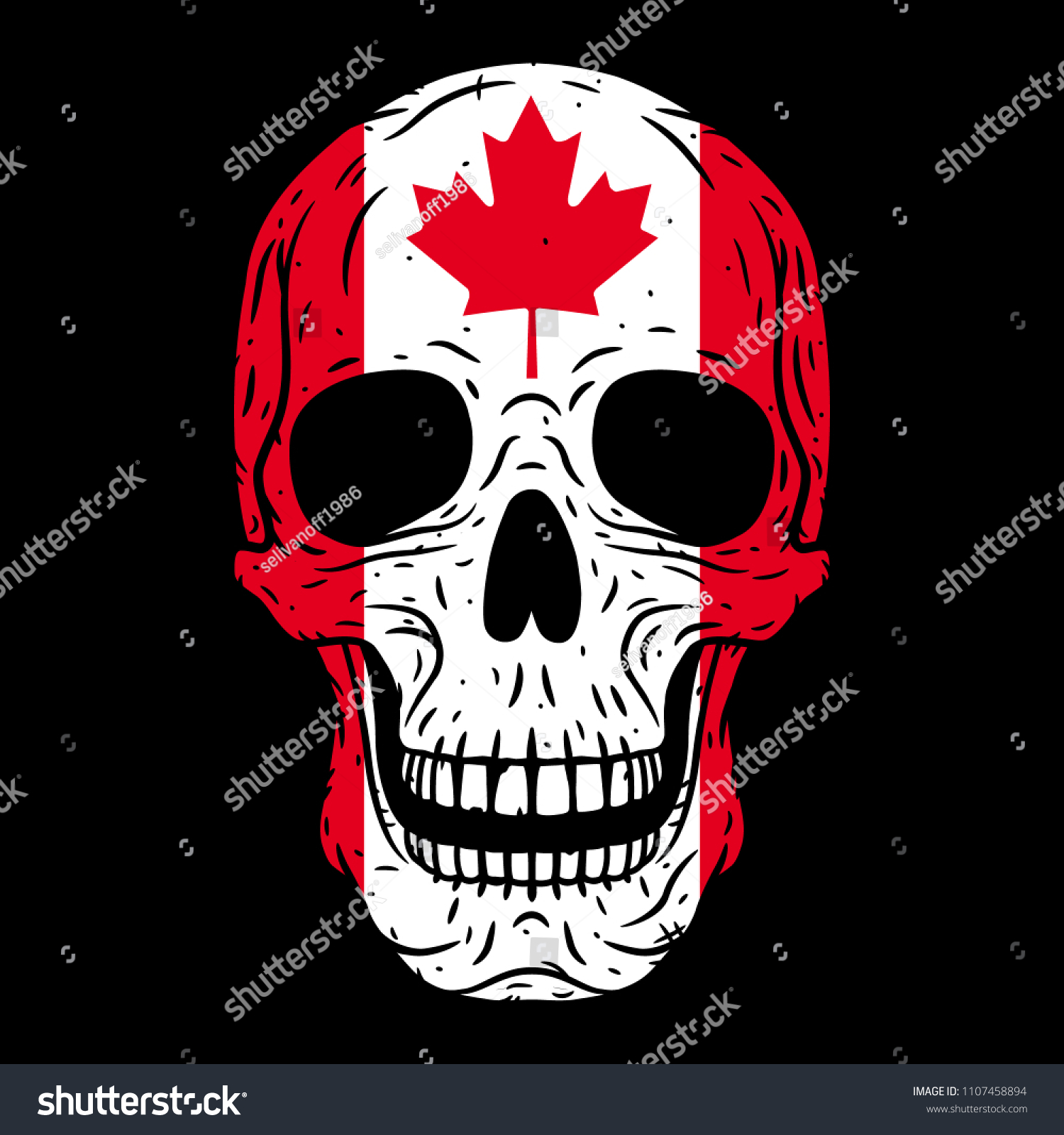 Human Skull Canada Flag Isolated On Stock Vector (Royalty Free ...