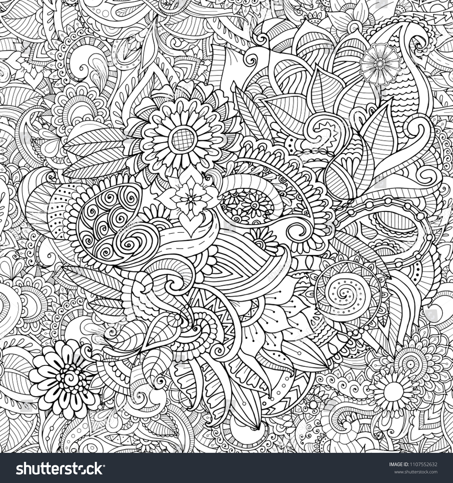 Detailed Seamless Zentangle Background Could Be Stock Vector (Royalty ...