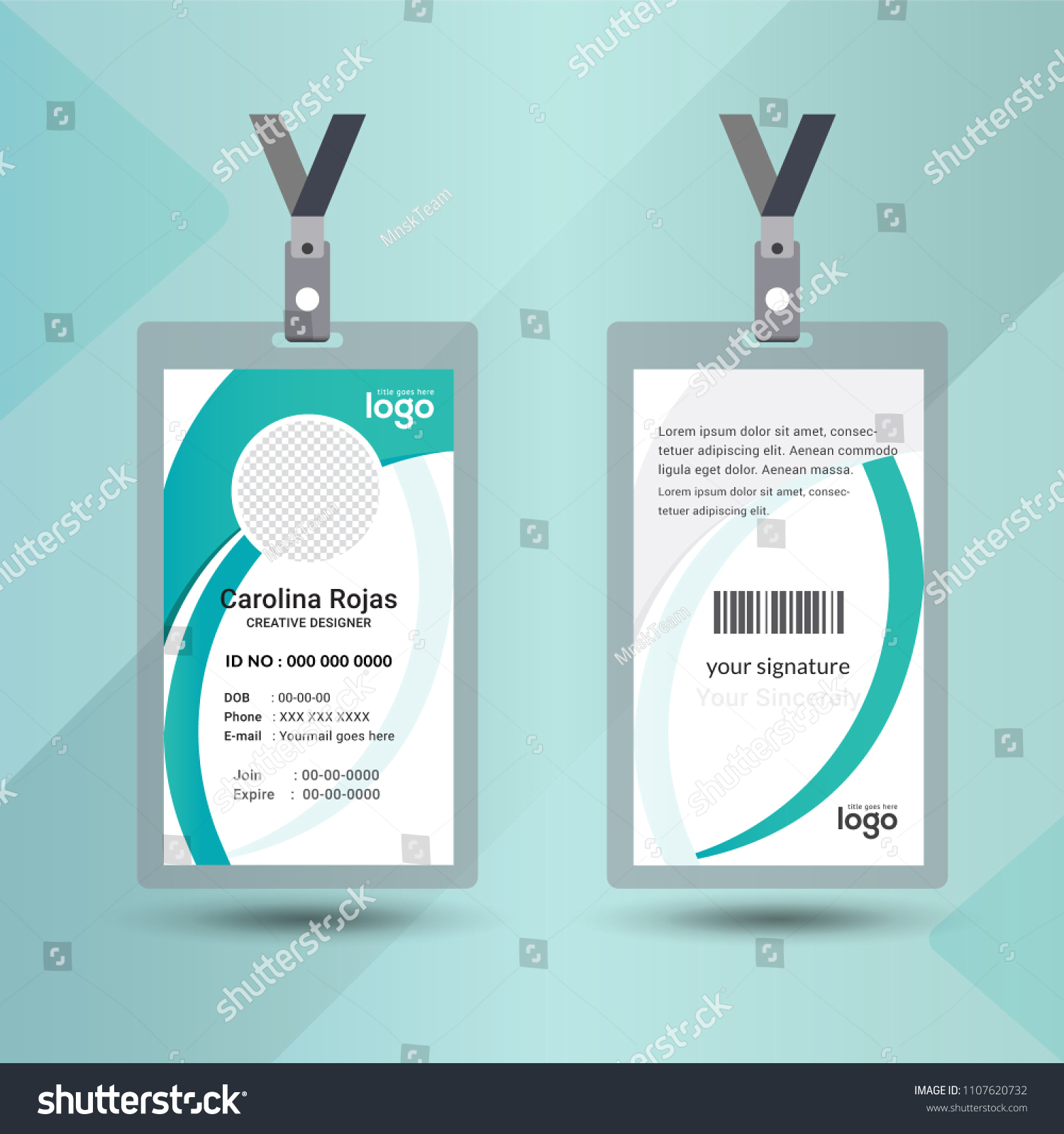 Event Staff Green Wave Id Card Stock Vector (Royalty Free) 1107620732 ...