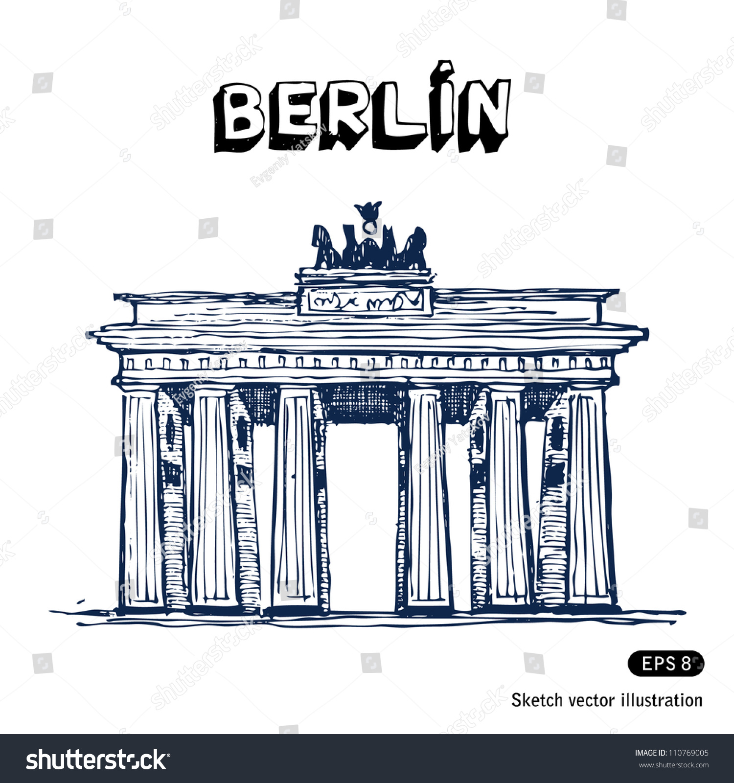 Бранденбургские ворота Берлин иллюстрация