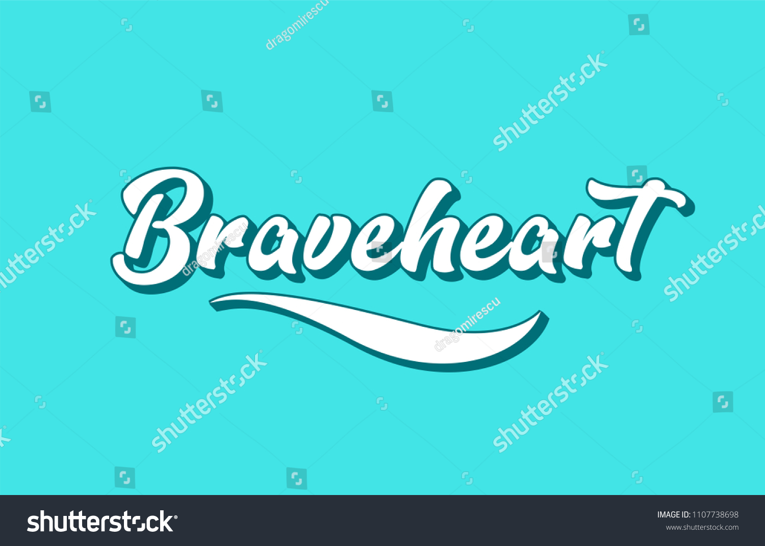 Braveheart Hand Written Word Text Typography Stock Vector (Royalty Free