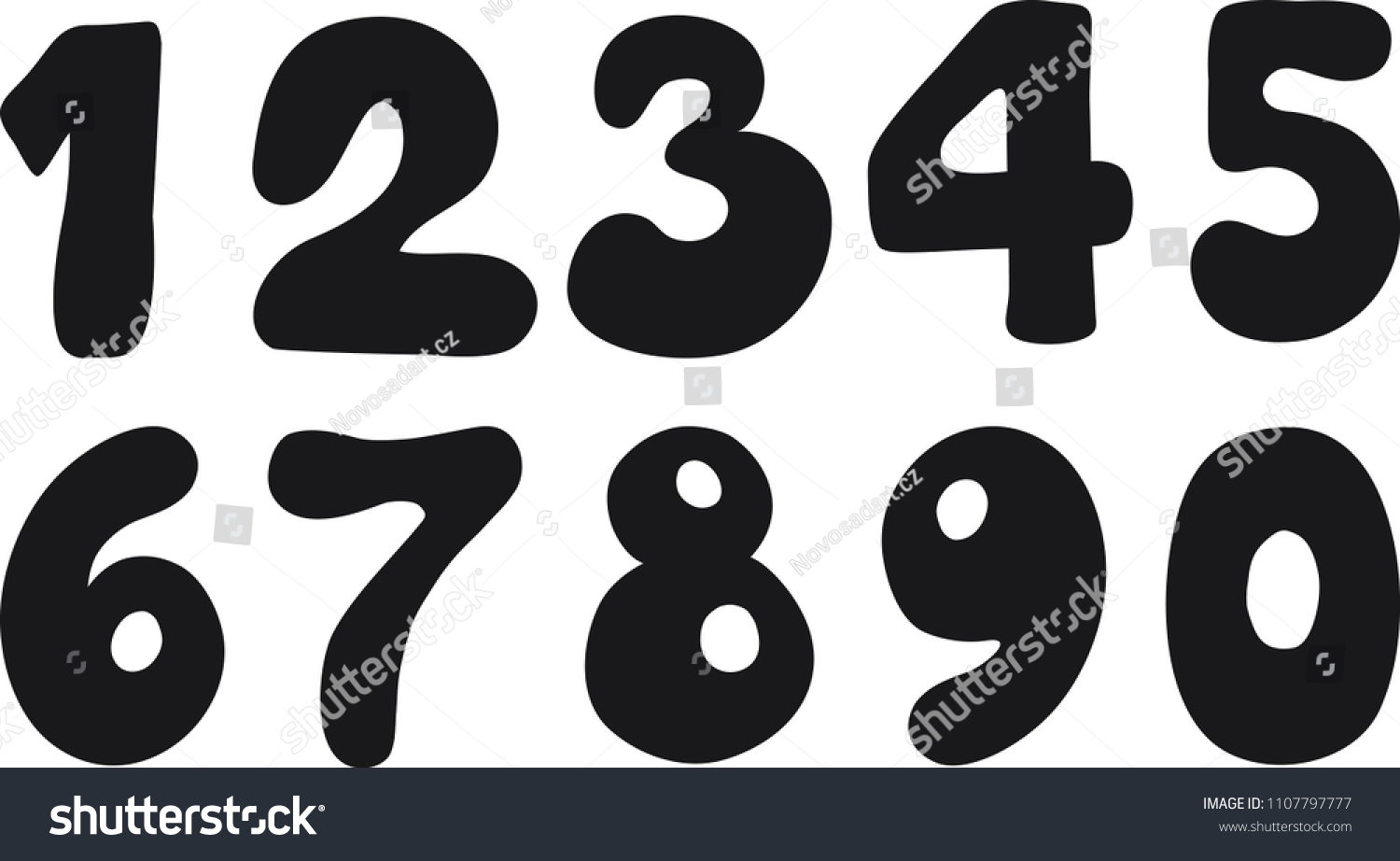 Numbers Vector Font Stock Vector (Royalty Free) 1107797777 | Shutterstock