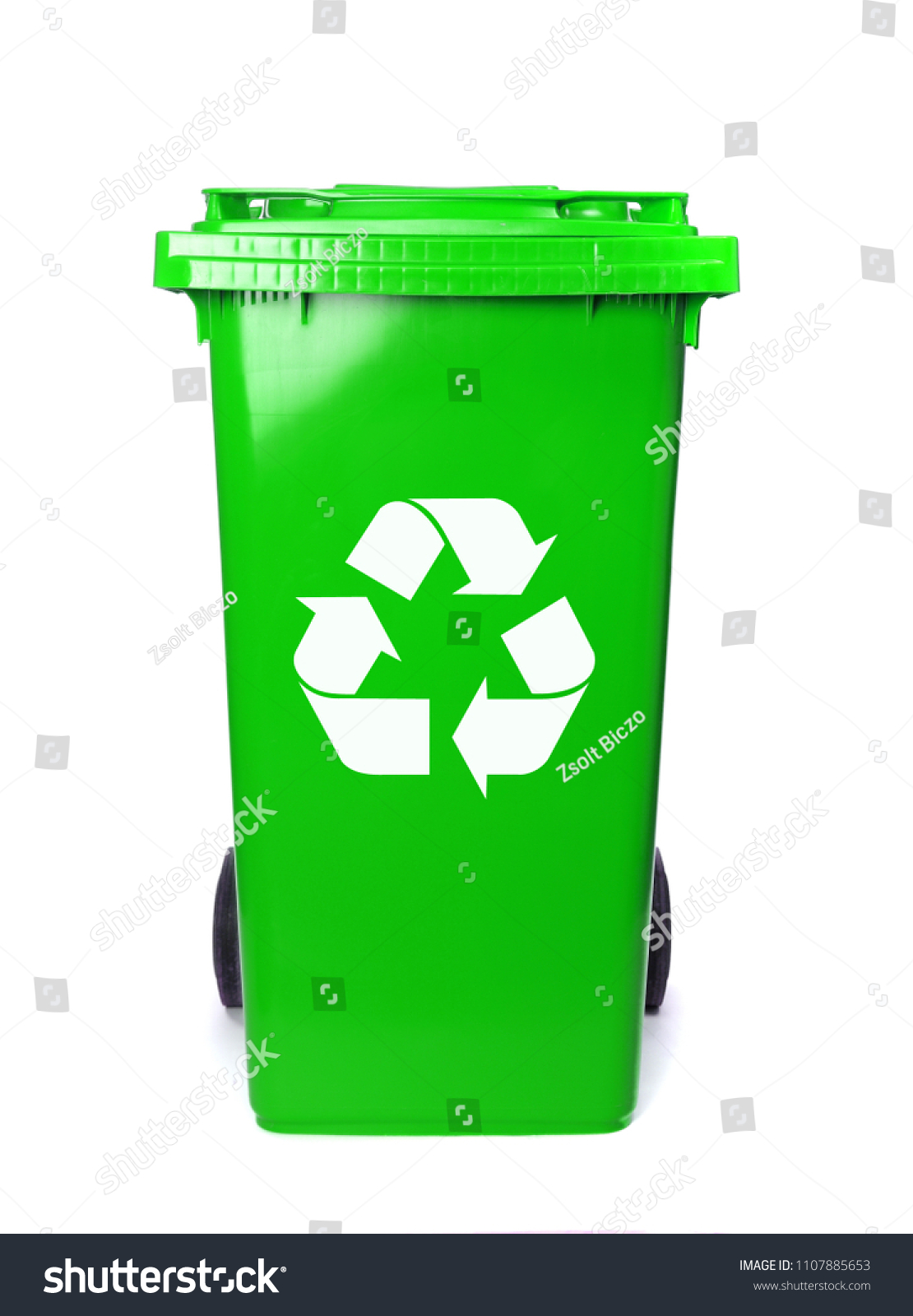 Recycling Isolated Bins On White Background Stock Photo 1107885653 ...