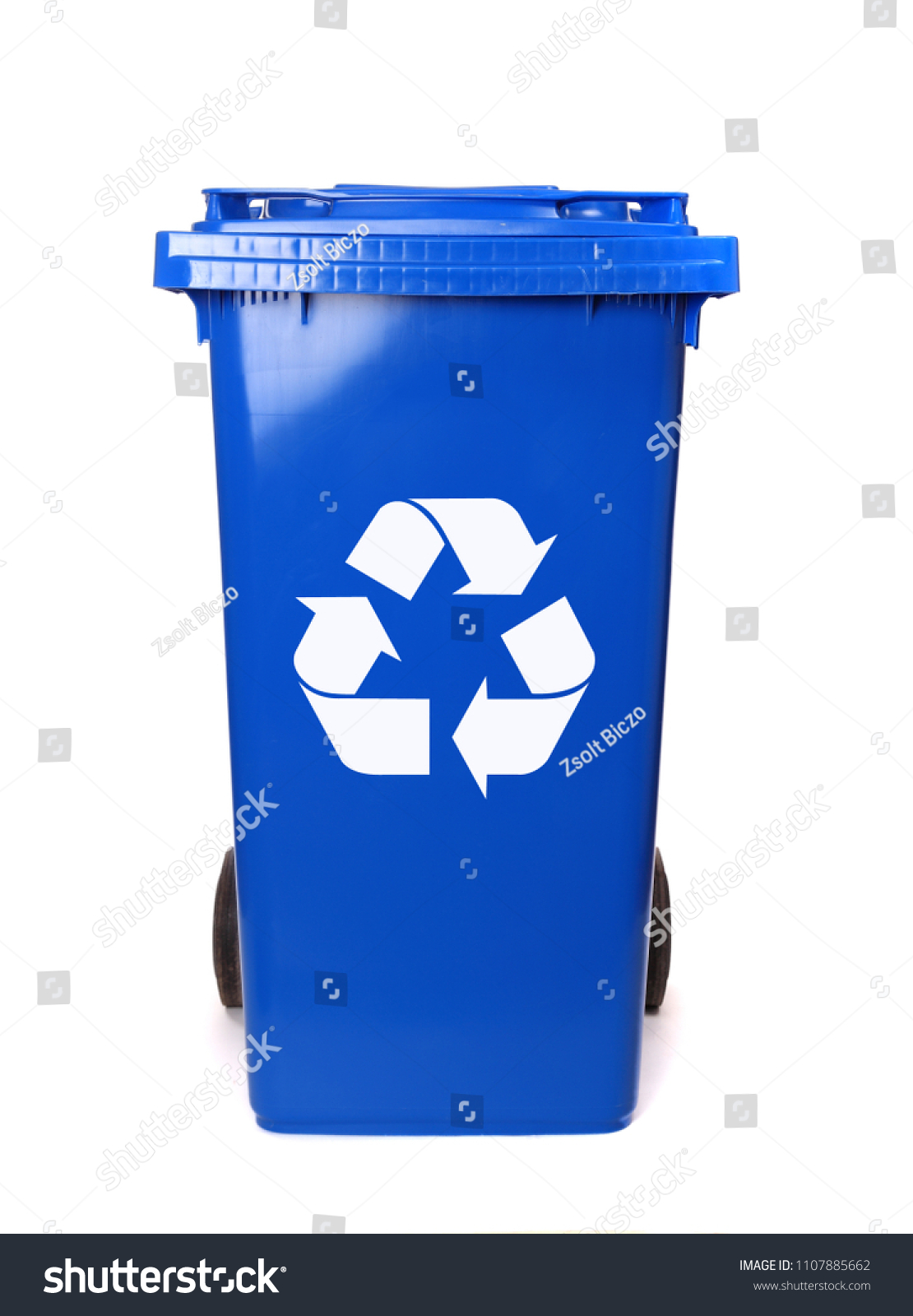 Recycling Isolated Bins On White Background Stock Photo 1107885662 ...